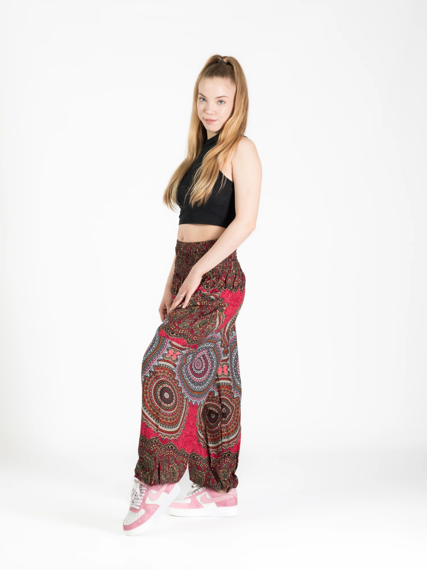 Pantaloni Jasmine cu print mandala și motive florale [3]