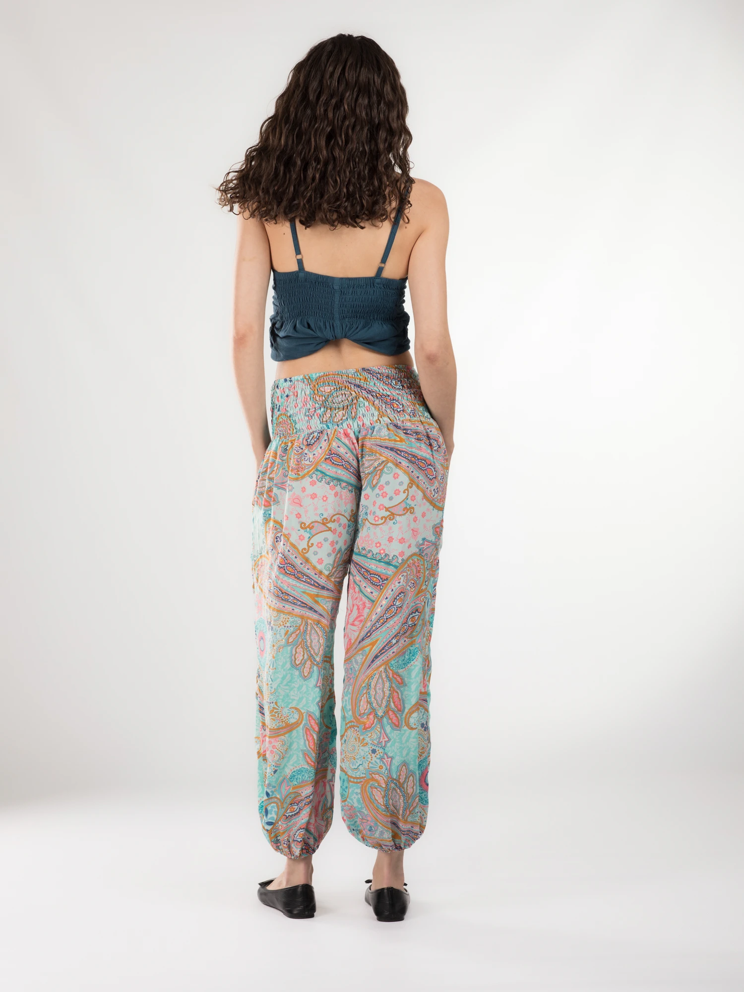 Pantaloni Jasmine din material fluid - Model 1 [4]