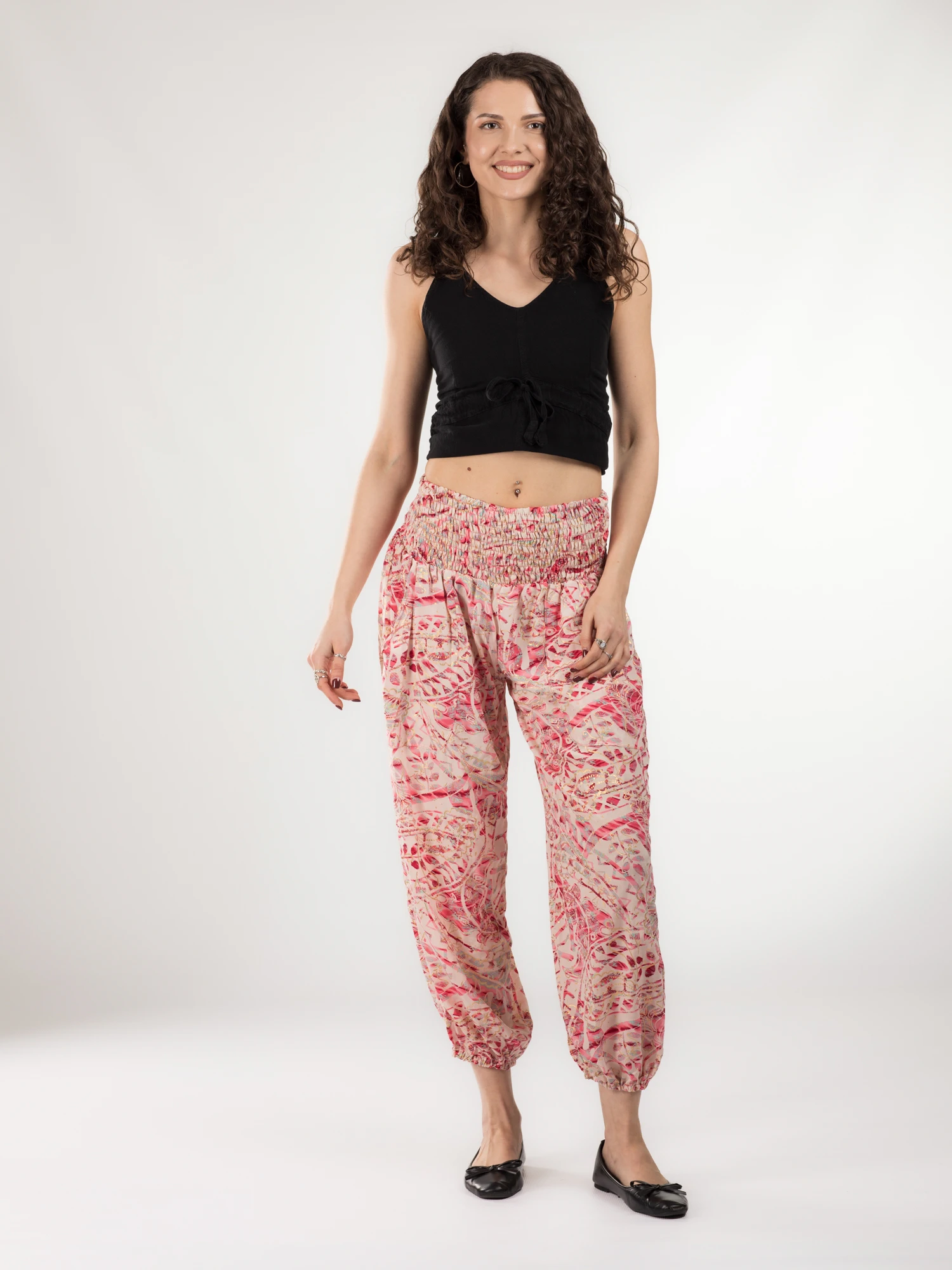 Pantaloni Jasmine din material fluid - Model 2 [2]