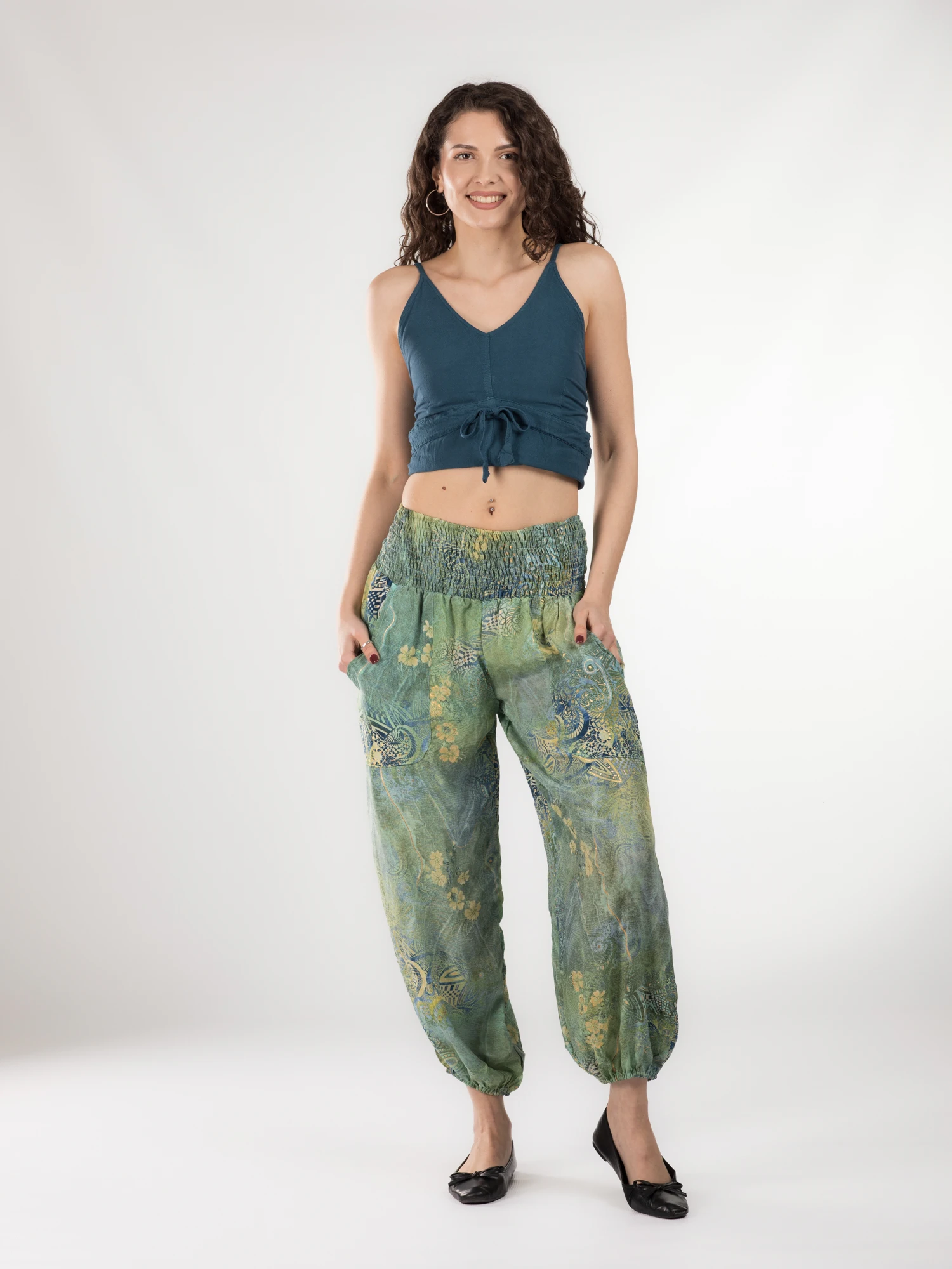 Pantaloni Jasmine din material fluid - Model 3 [2]