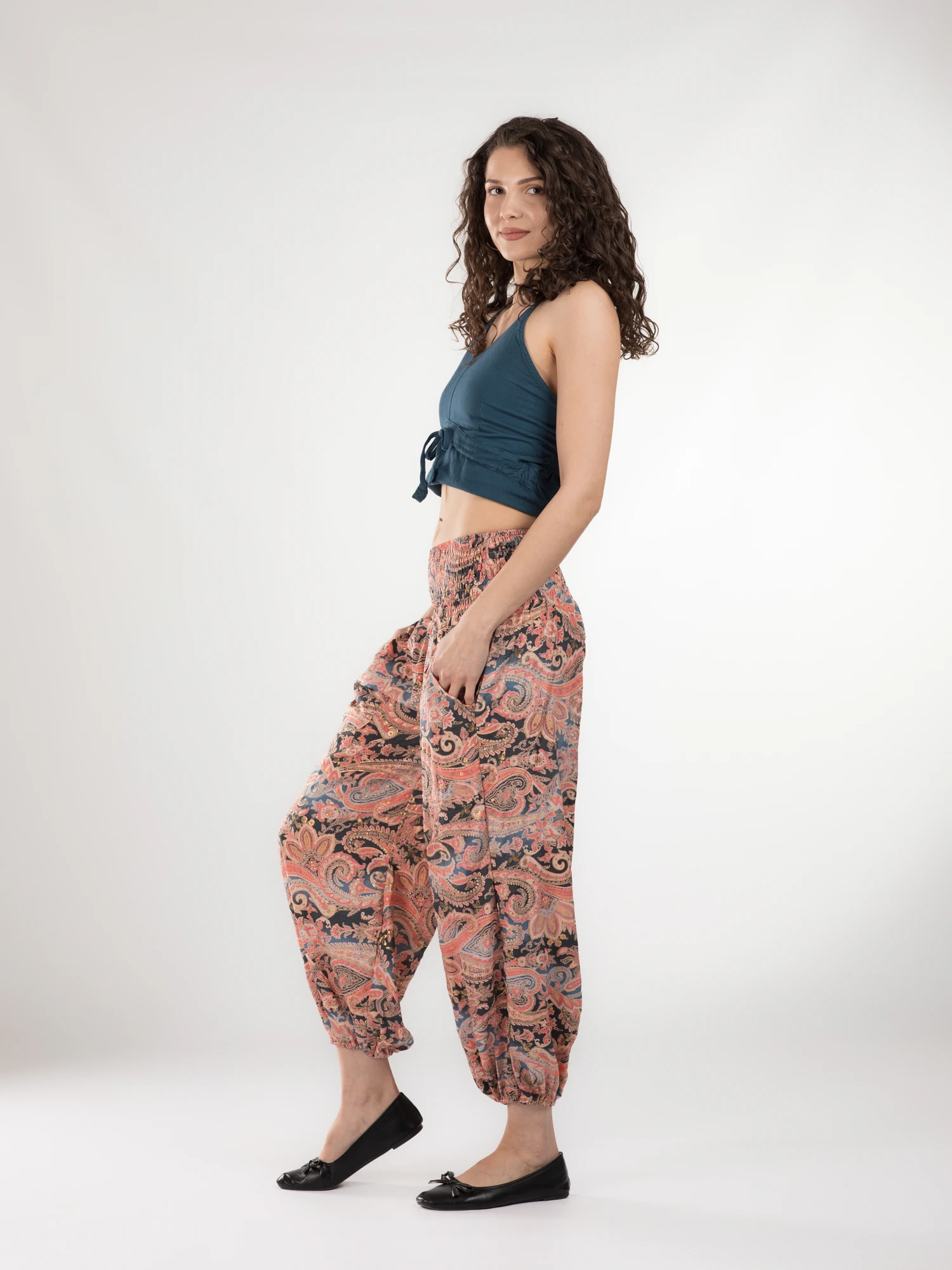 Pantaloni Jasmine din material fluid - Model 5 [3]
