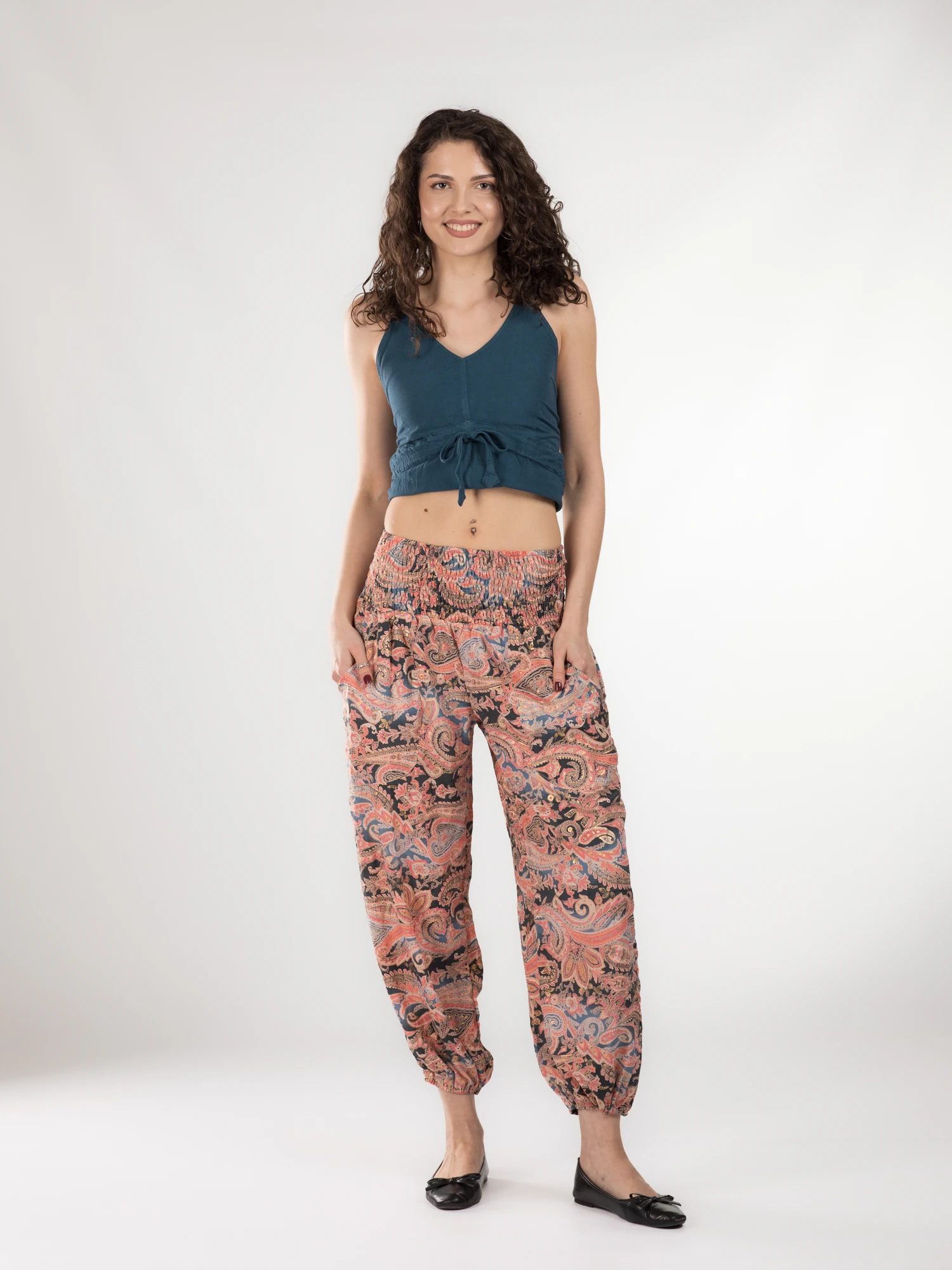 Pantaloni Jasmine din material fluid - Model 5 [2]