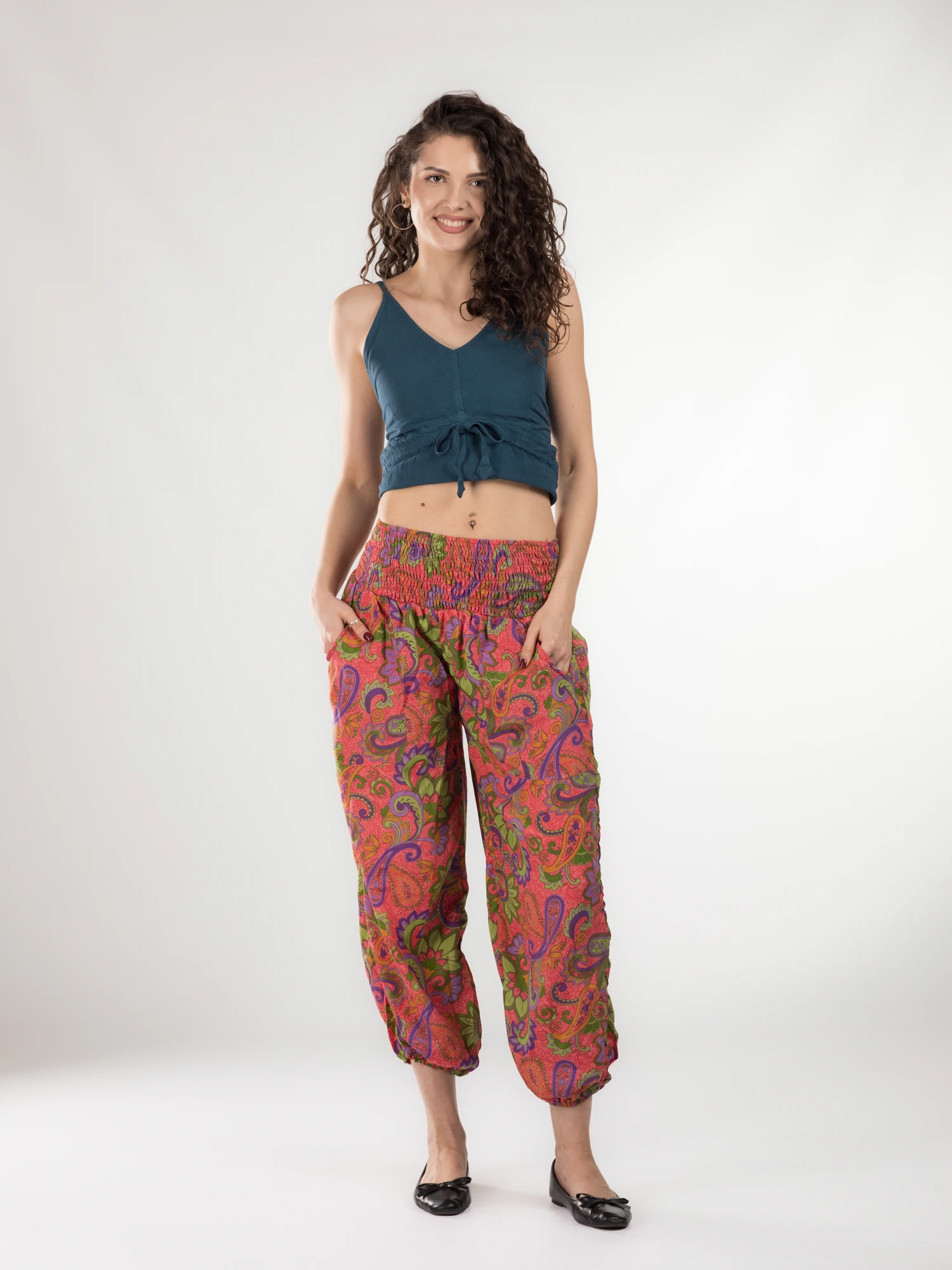 Pantaloni Jasmine din material fluid - Model 6 [2]