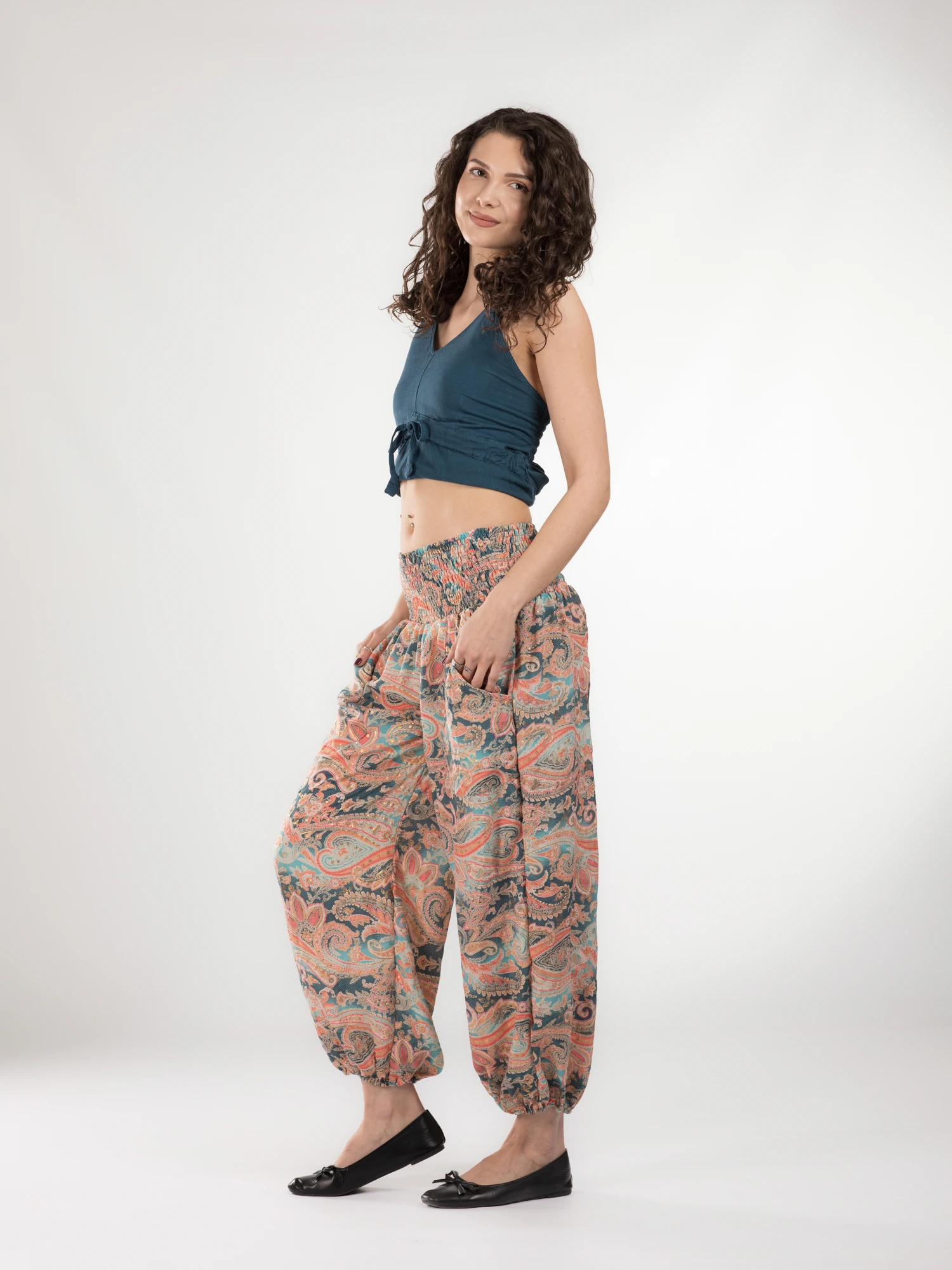Pantaloni Jasmine din material fluid - Model 7 [3]