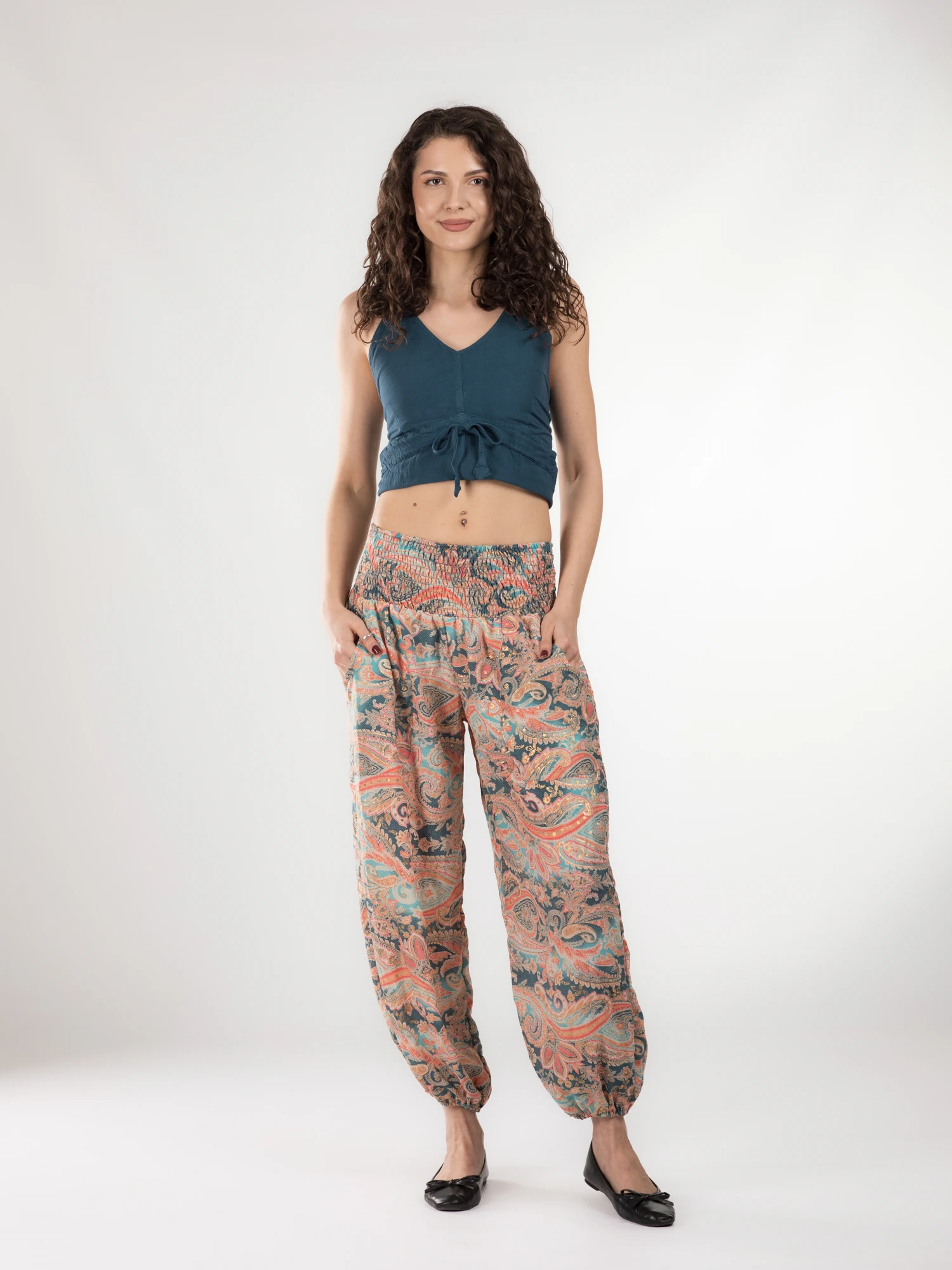 Pantaloni Jasmine din material fluid - Model 7 [2]