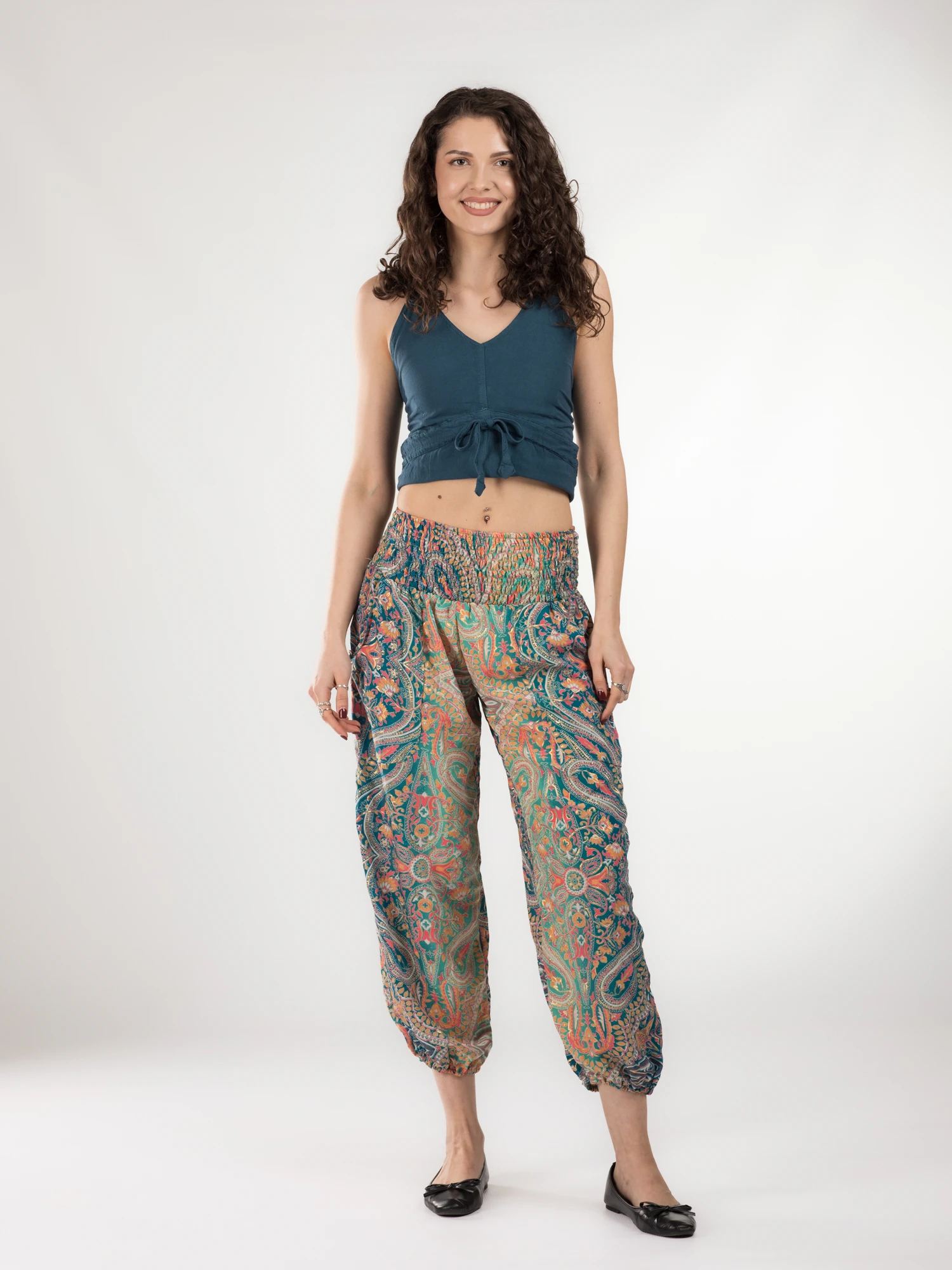 Pantaloni Jasmine din material fluid - Model 8 [2]