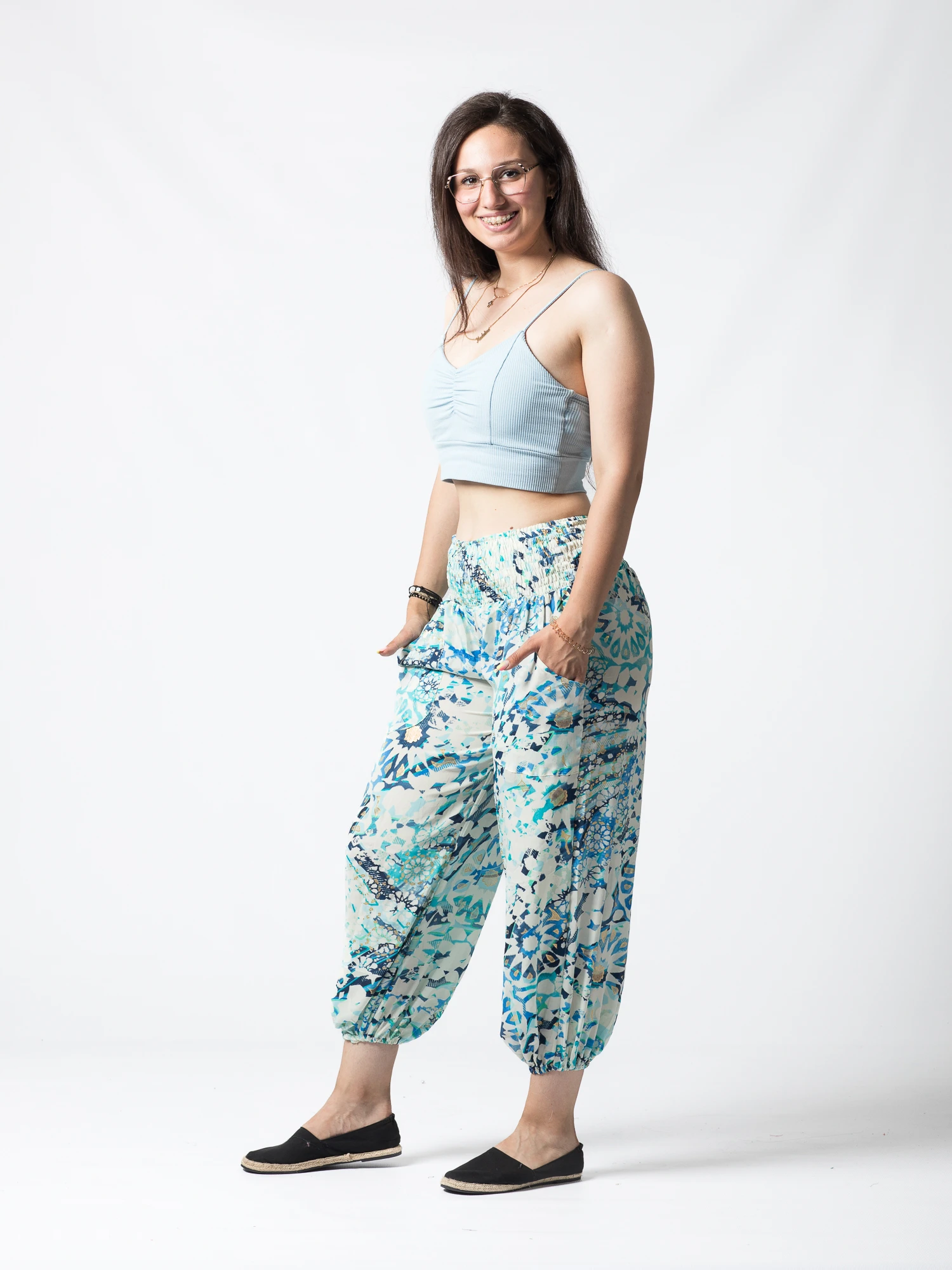Pantaloni Jasmine din material fluid - Produs Unicat 1 [3]
