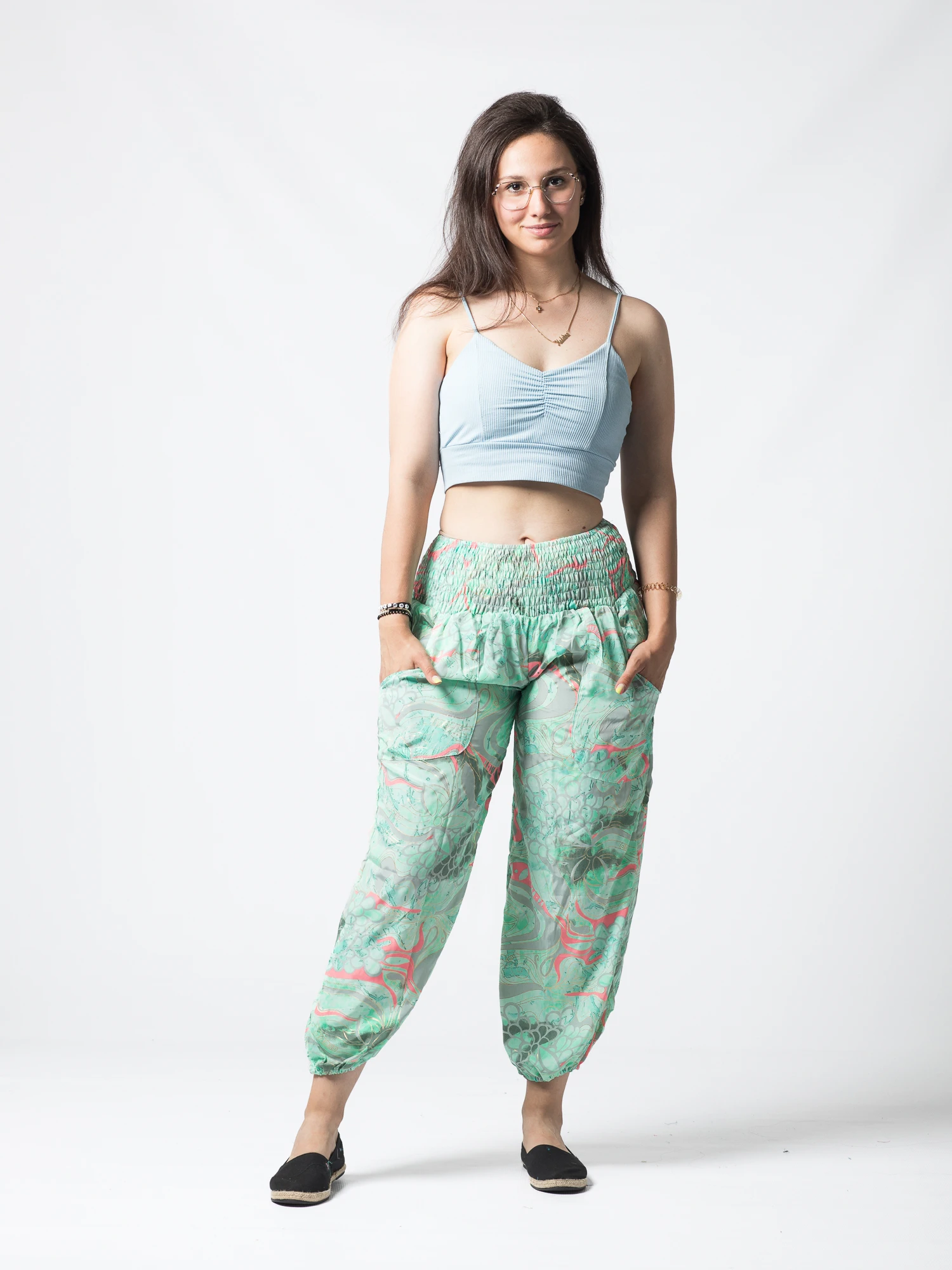 Pantaloni Jasmine din material fluid - Produs Unicat 10 [2]