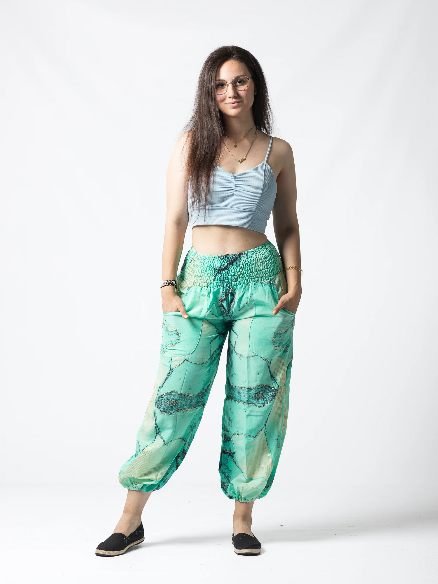 Pantaloni Jasmine din material fluid - Produs Unicat 2 [2]