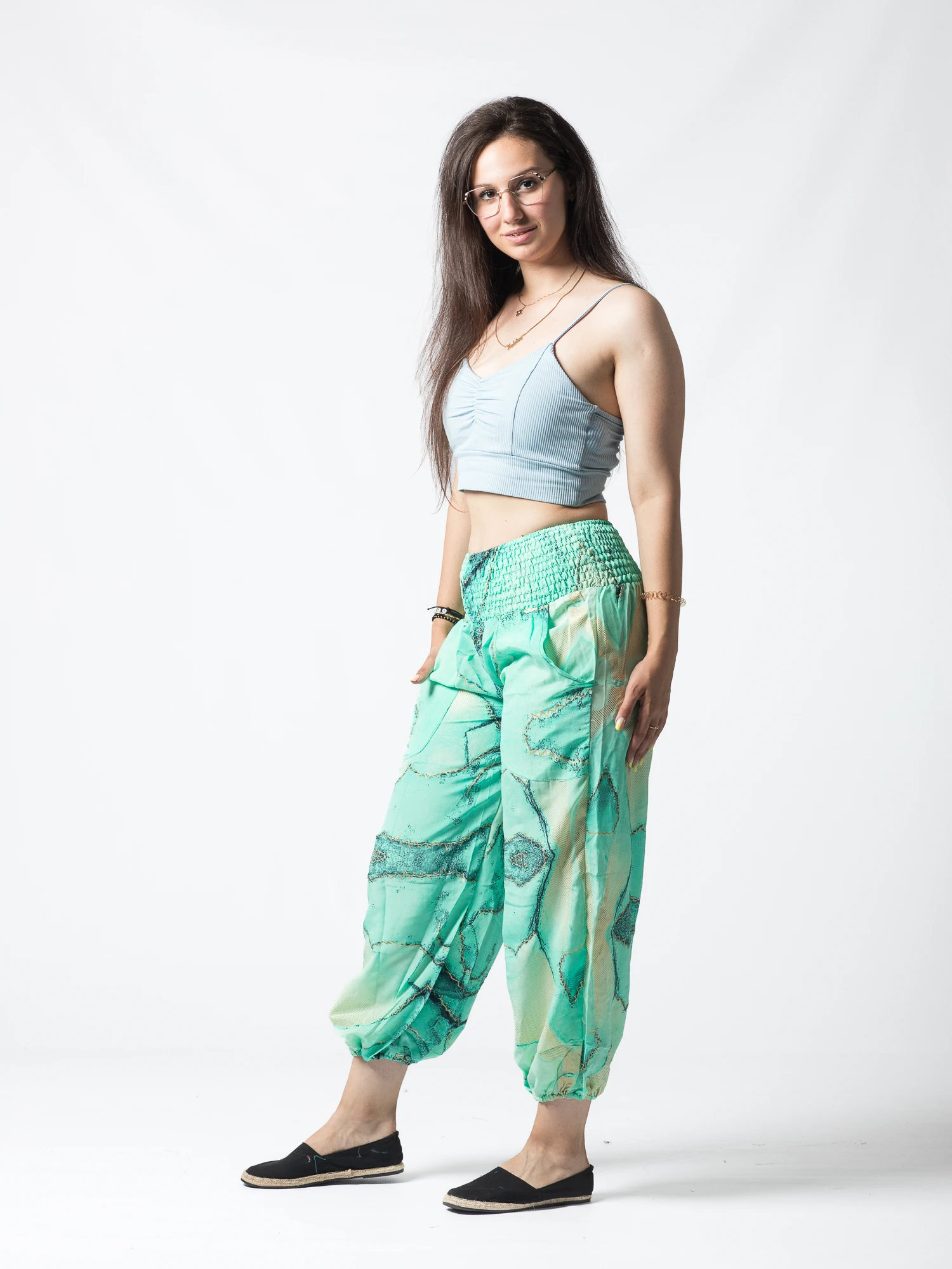 Pantaloni Jasmine din material fluid - Produs Unicat 2 [3]