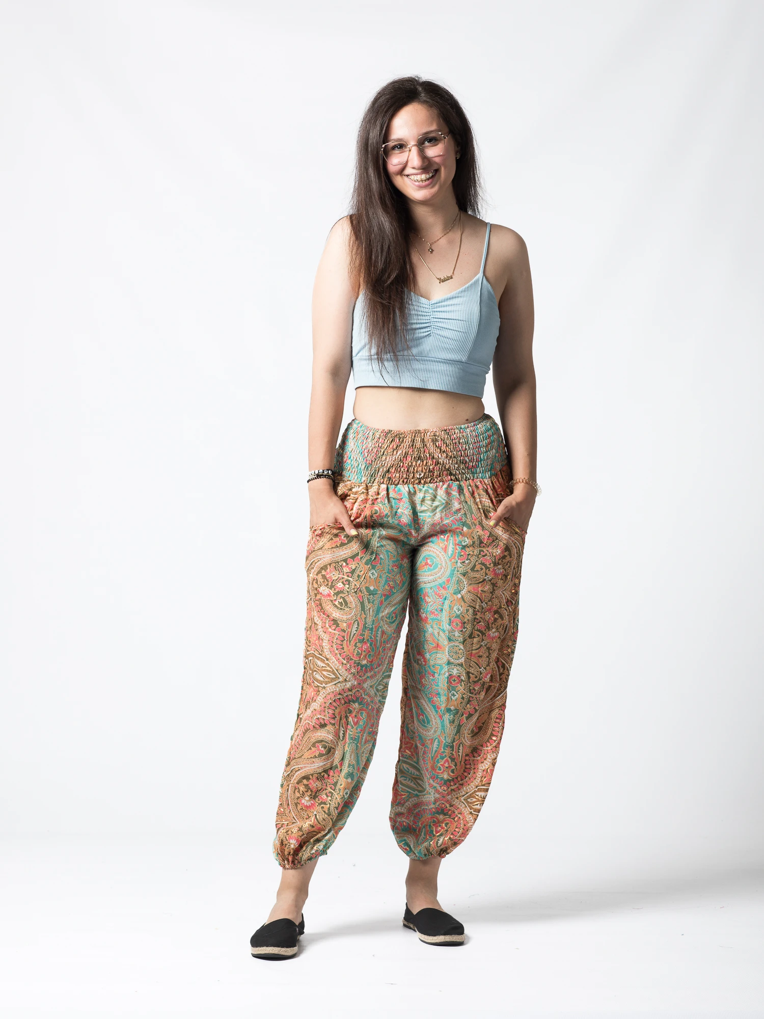 Pantaloni Jasmine din material fluid - Produs Unicat 3 [2]