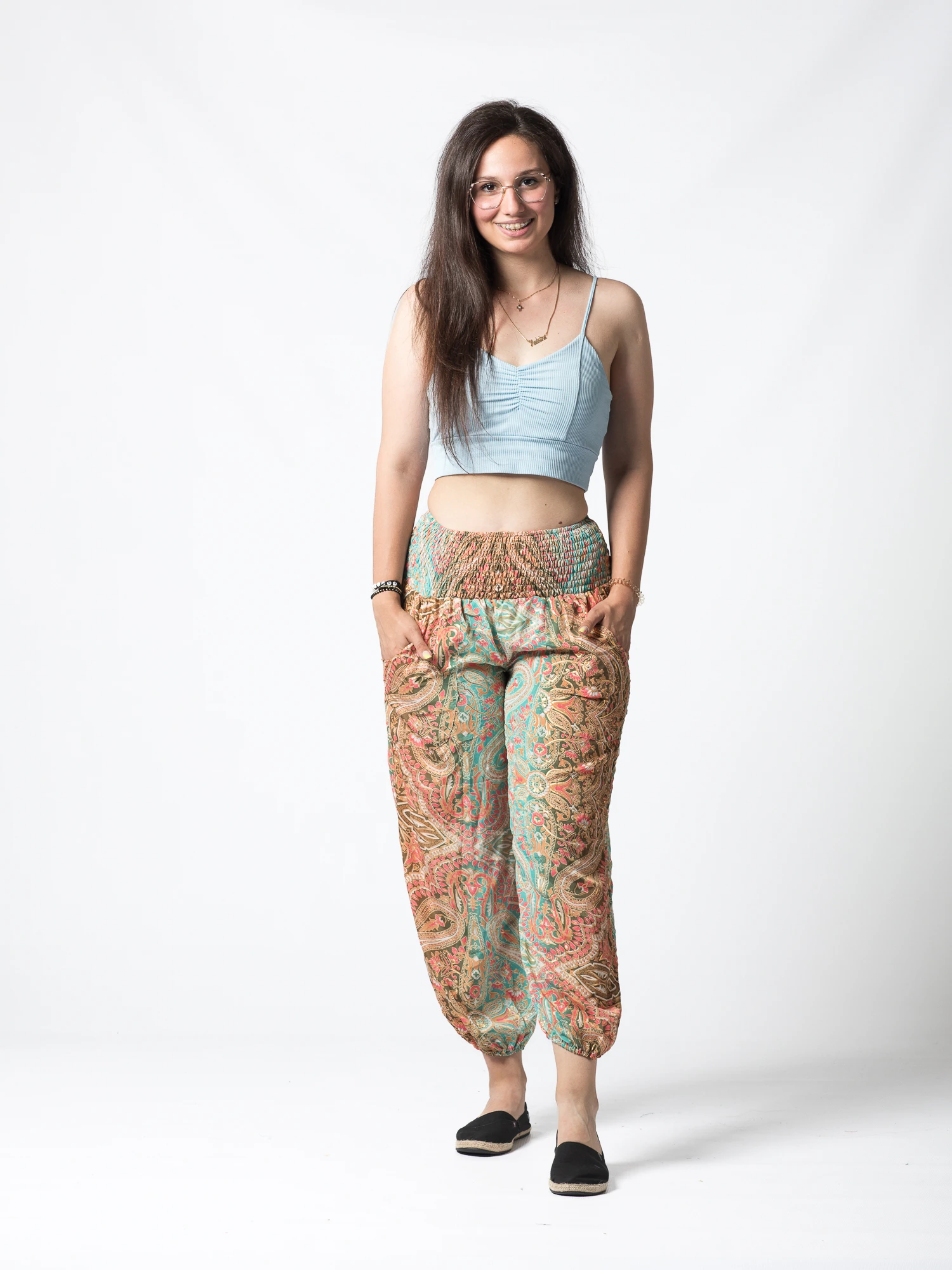 Pantaloni Jasmine din material fluid - Produs Unicat 3 [3]