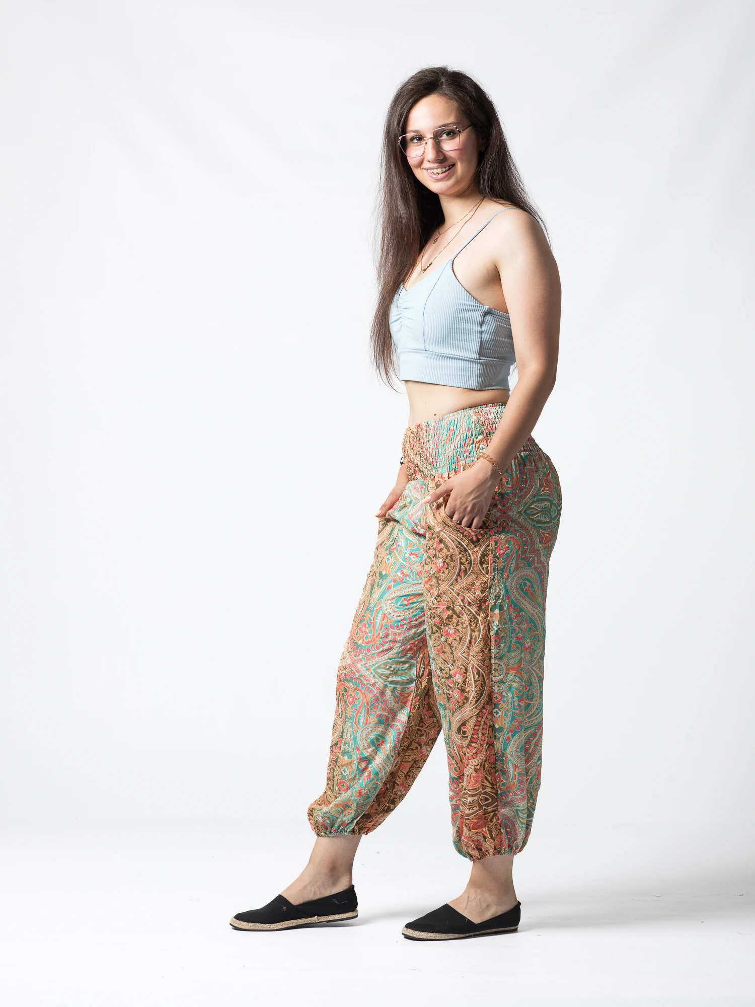 Pantaloni Jasmine din material fluid - Produs Unicat 3 [4]