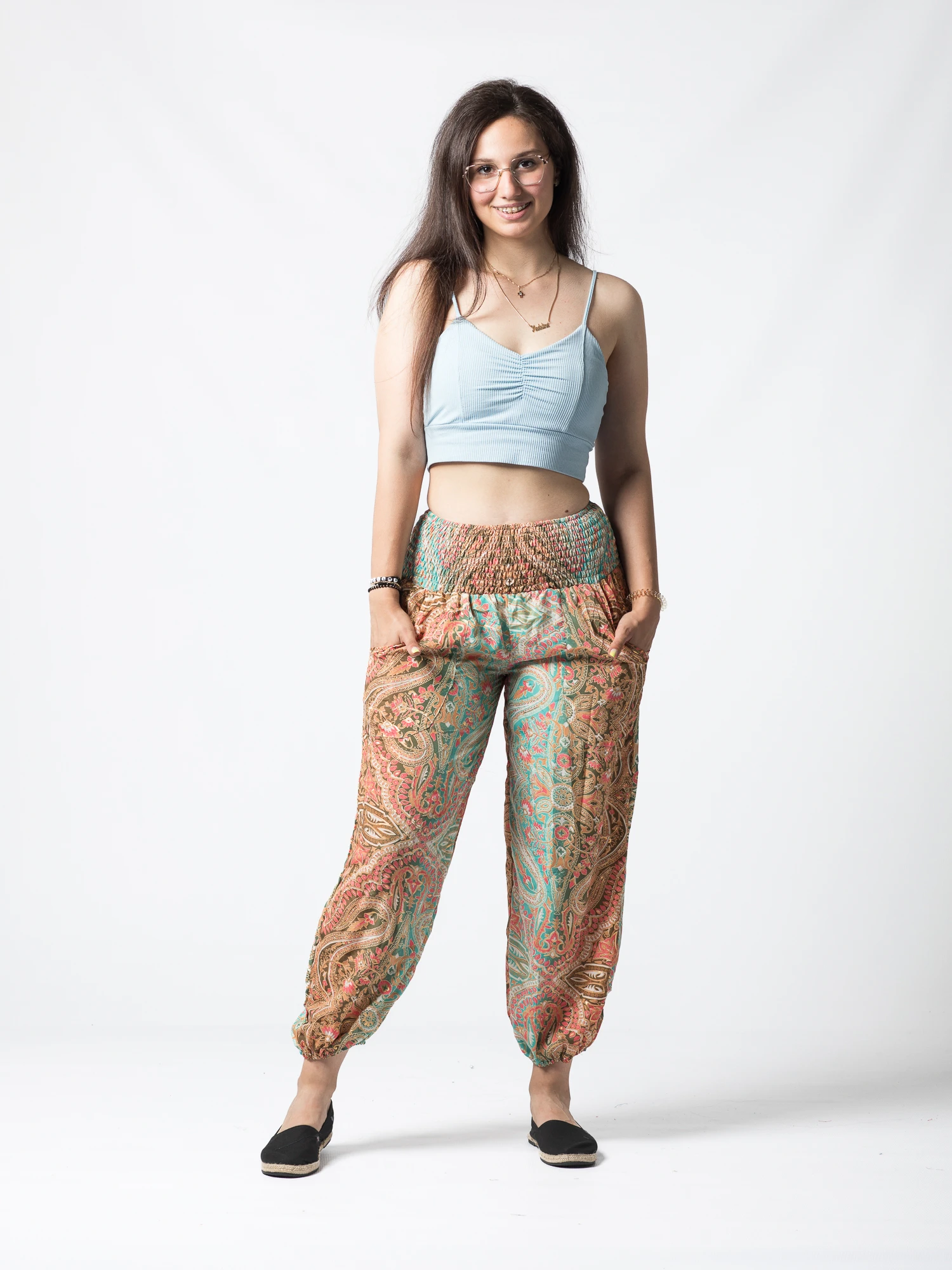 Pantaloni Jasmine din material fluid - Produs Unicat 3 [6]