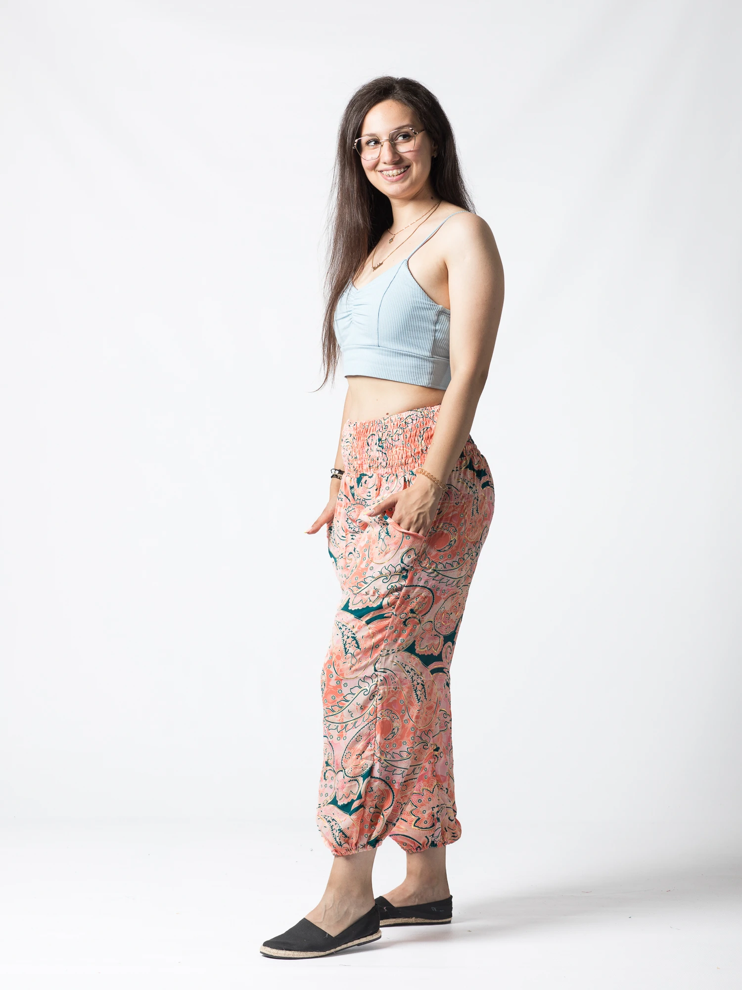 Pantaloni Jasmine din material fluid - Produs Unicat 4 [3]