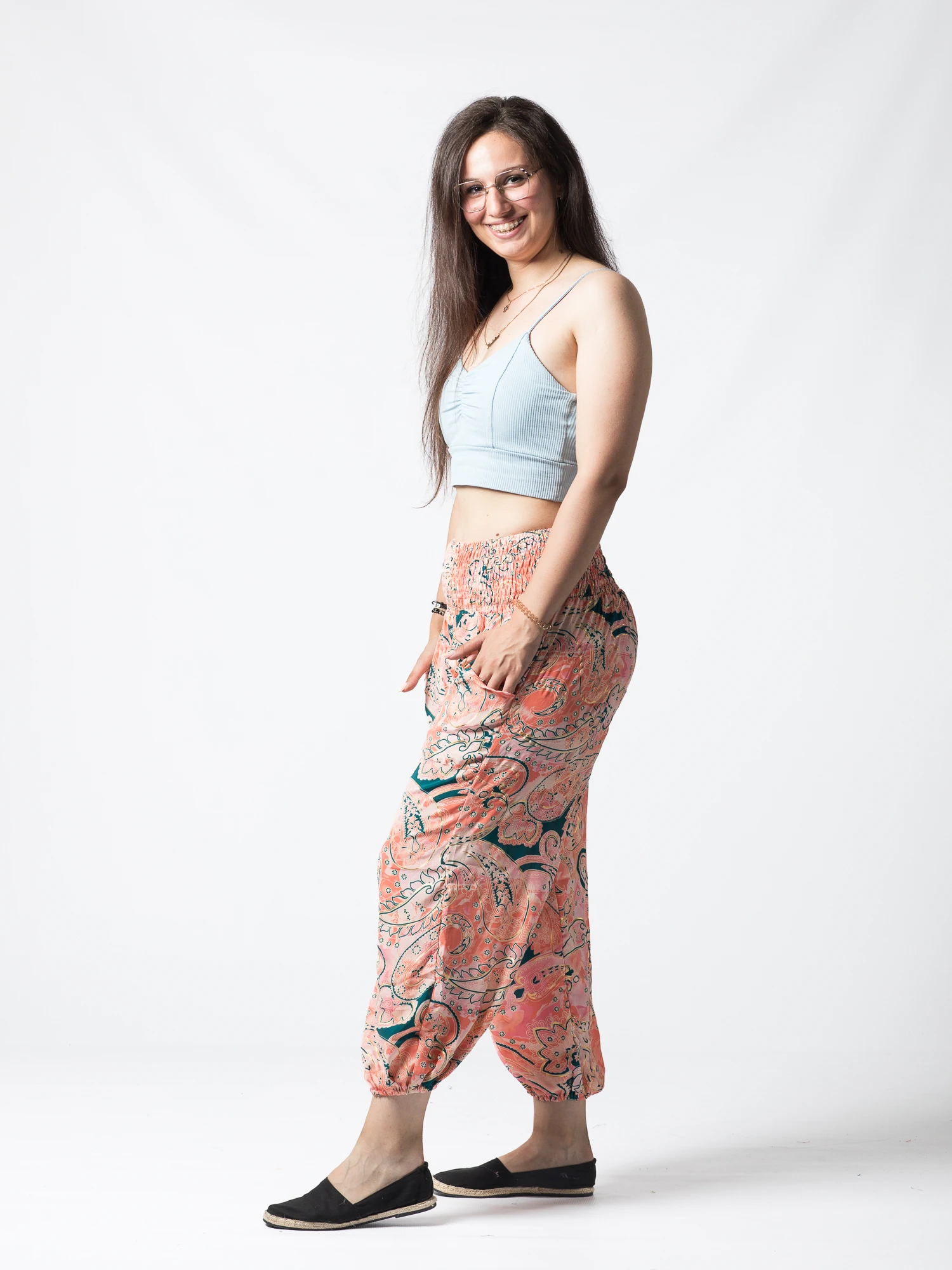 Pantaloni Jasmine din material fluid - Produs Unicat 4 [4]
