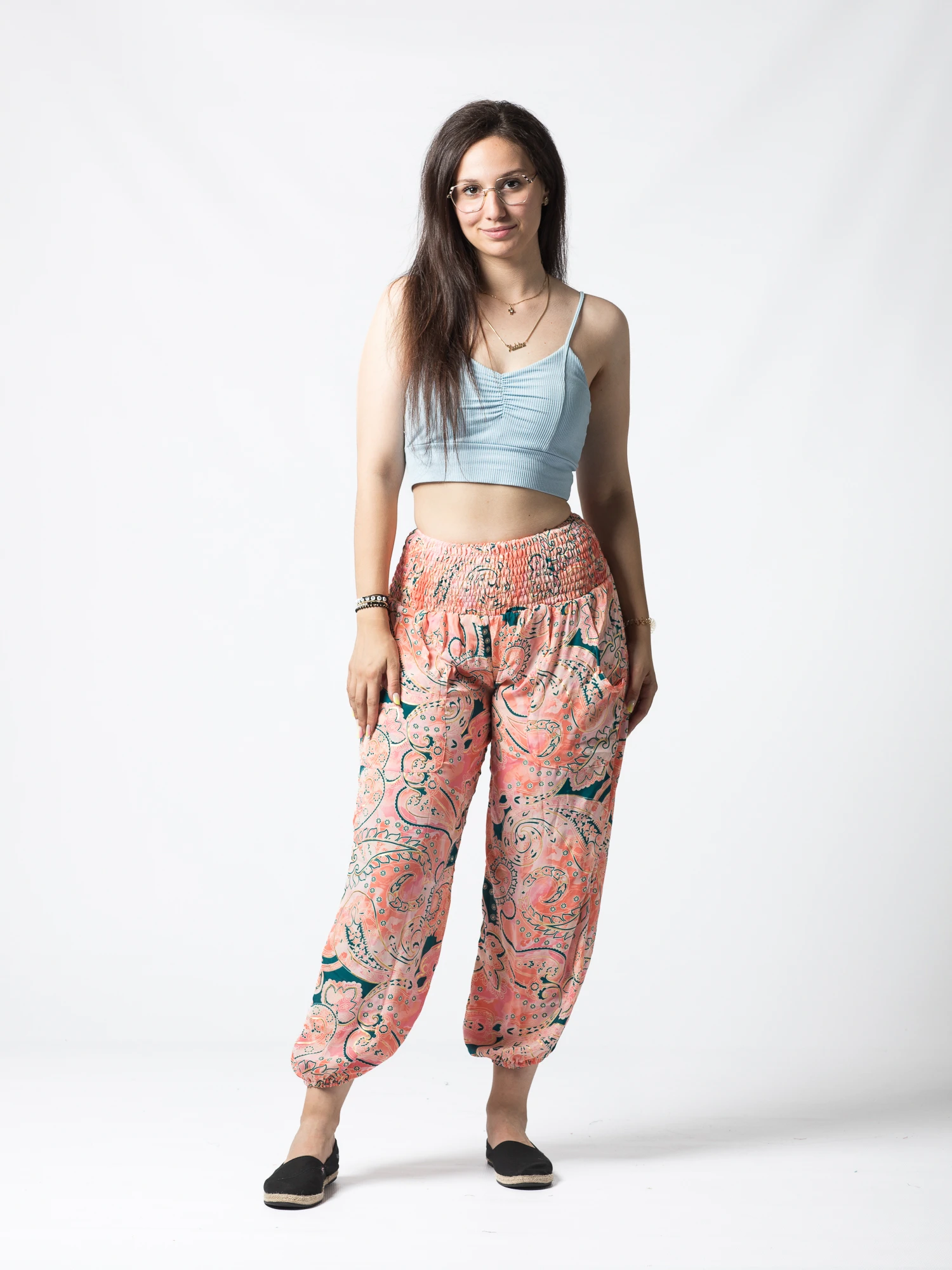 Pantaloni Jasmine din material fluid - Produs Unicat 4 [2]