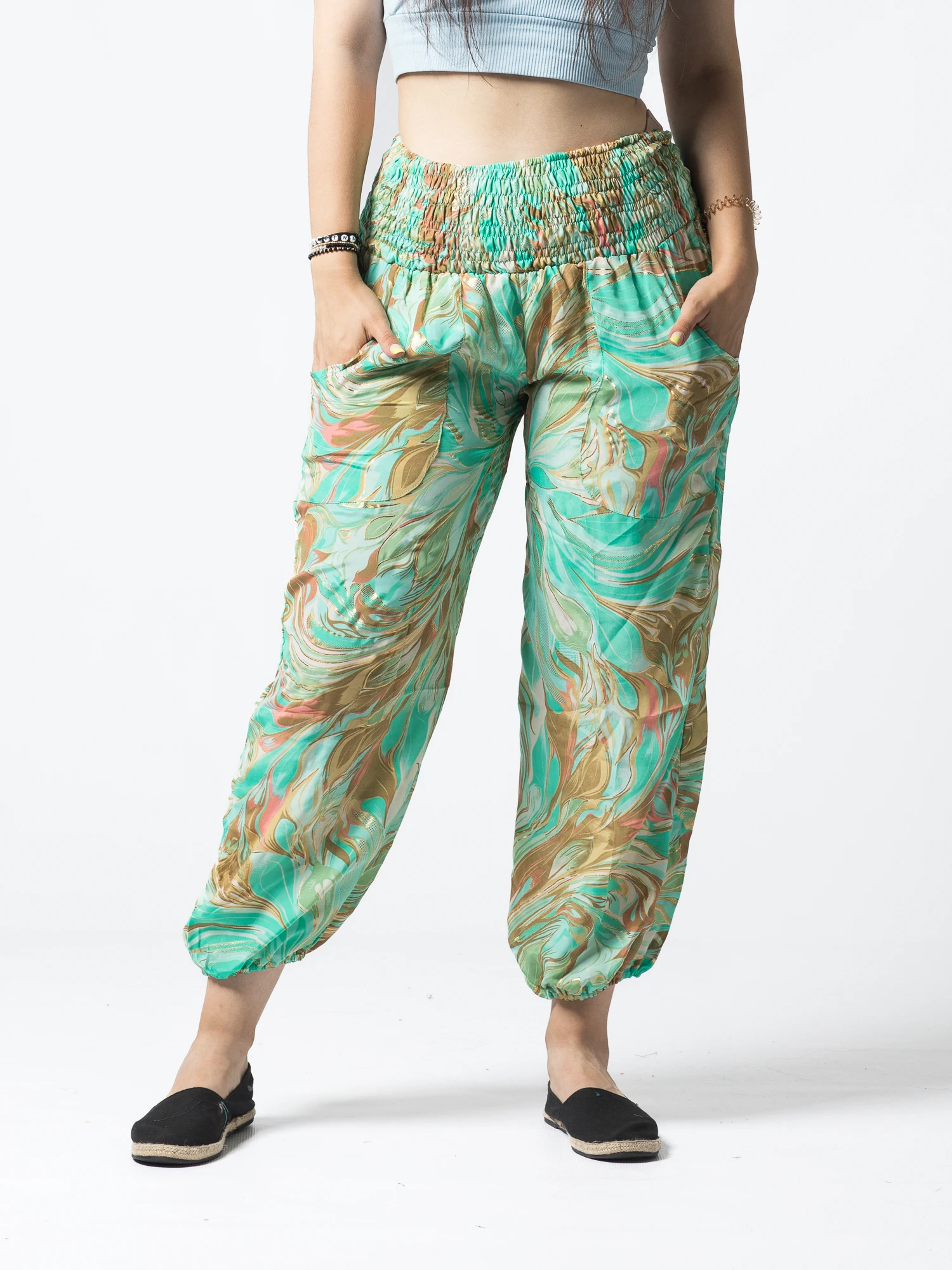 Pantaloni Jasmine din material fluid - Produs Unicat 6 [1]