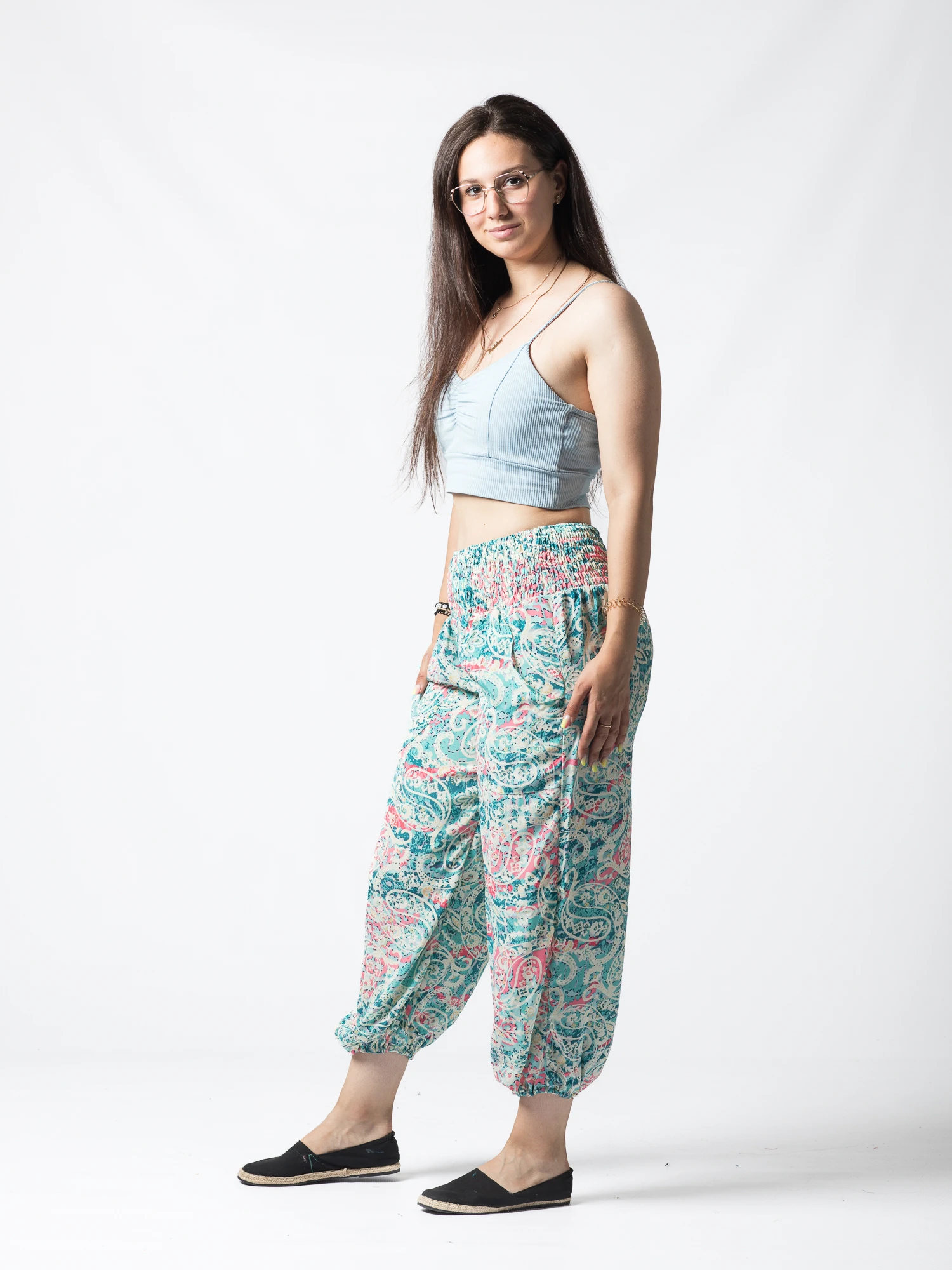 Pantaloni Jasmine din material fluid - Produs Unicat 7 [3]