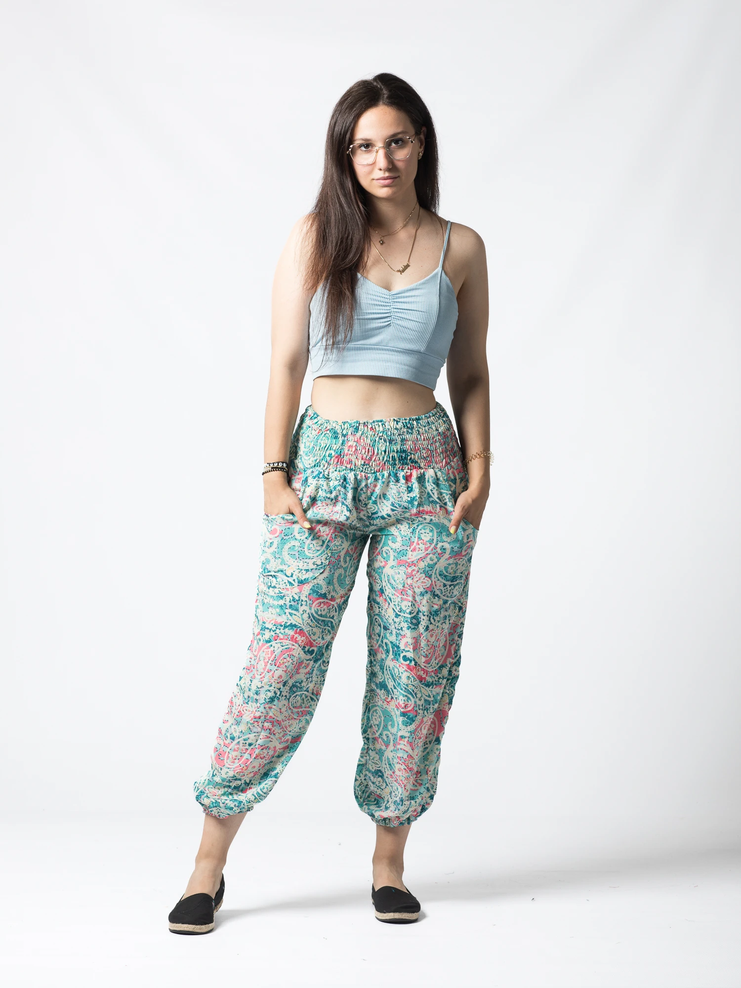 Pantaloni Jasmine din material fluid - Produs Unicat 7 [2]