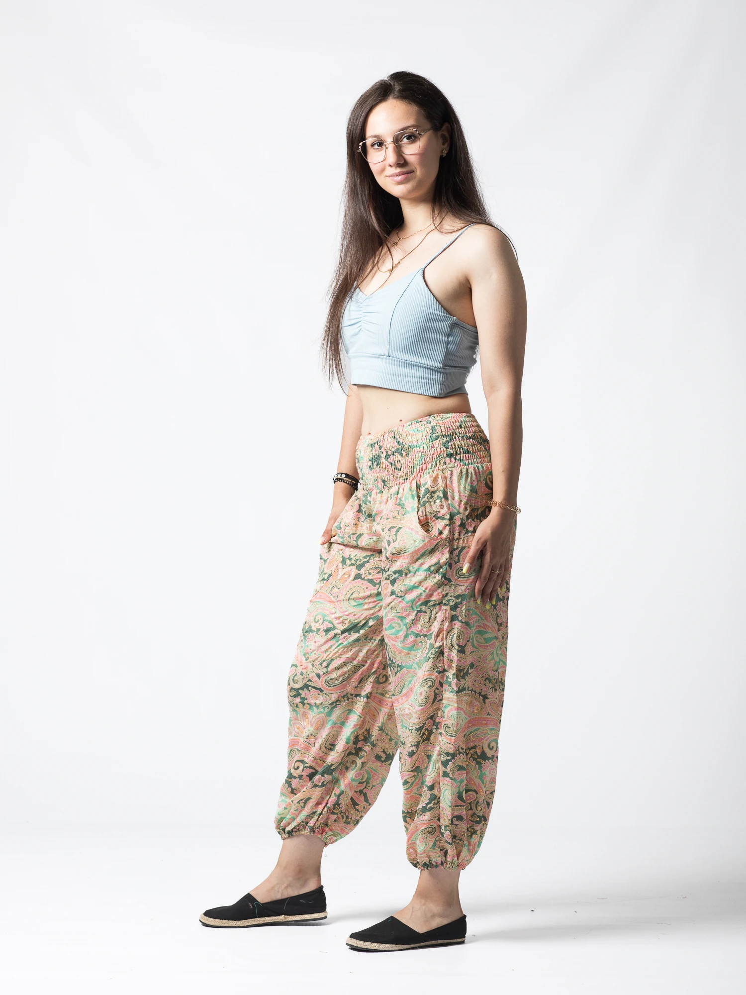 Pantaloni Jasmine din material fluid - Produs Unicat 8 [3]