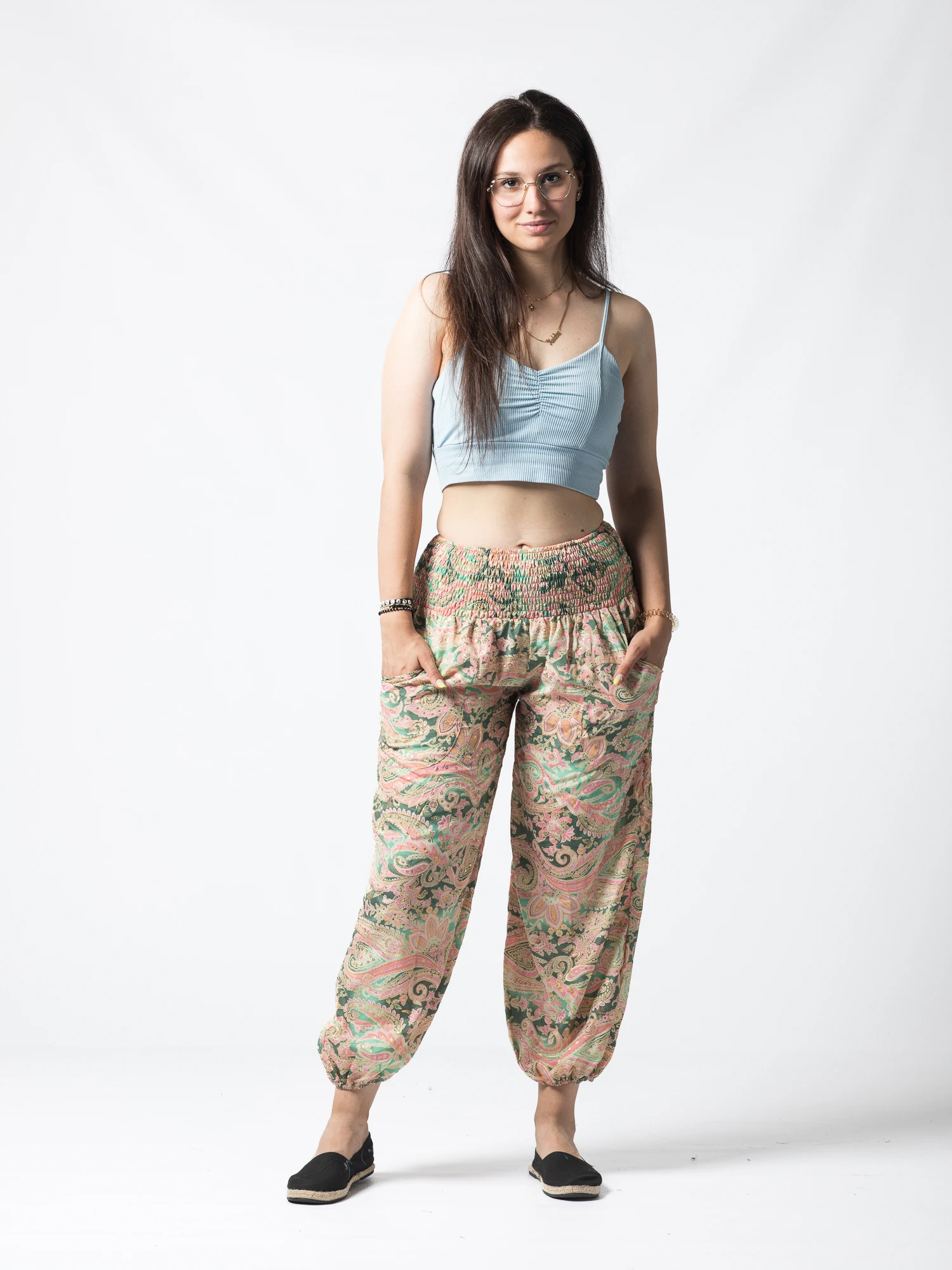 Pantaloni Jasmine din material fluid - Produs Unicat 8 [2]