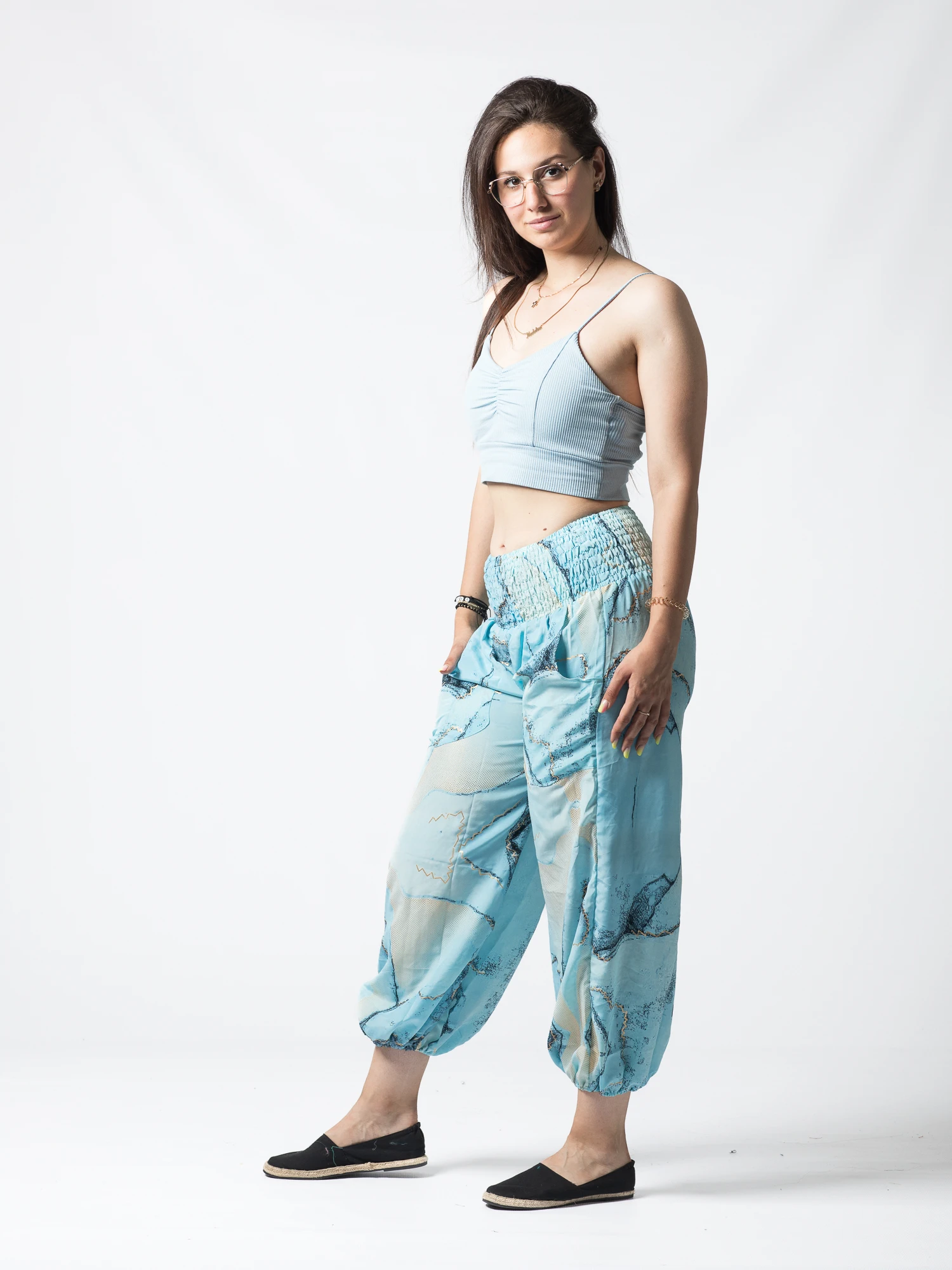 Pantaloni Jasmine din material fluid - Produs Unicat 9 [3]