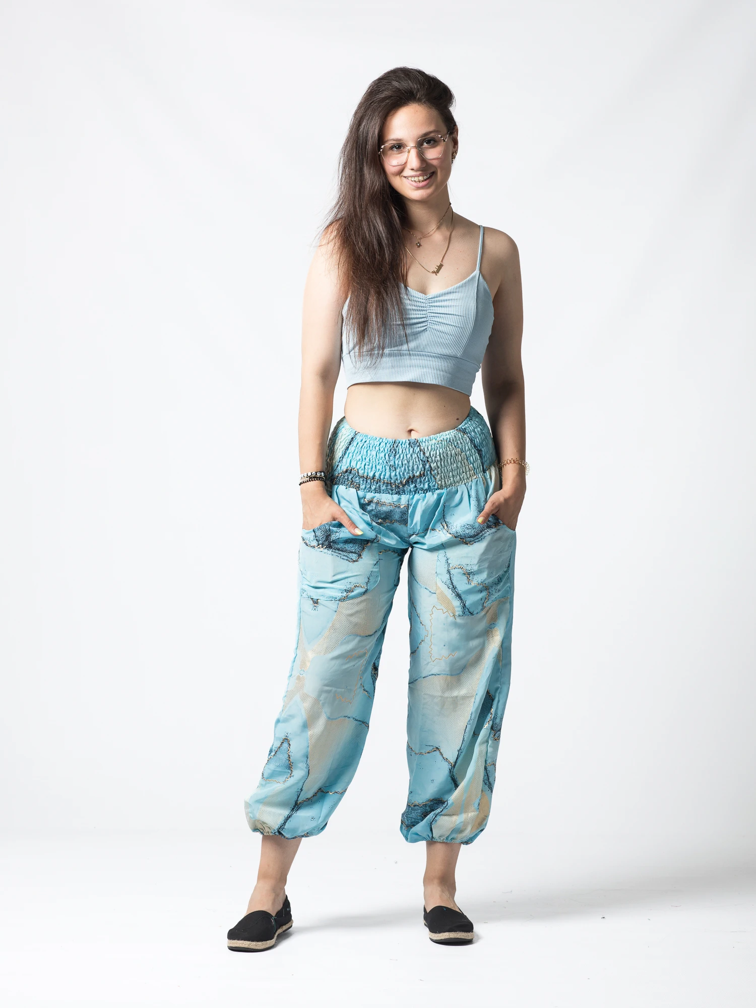 Pantaloni Jasmine din material fluid - Produs Unicat 9 [2]