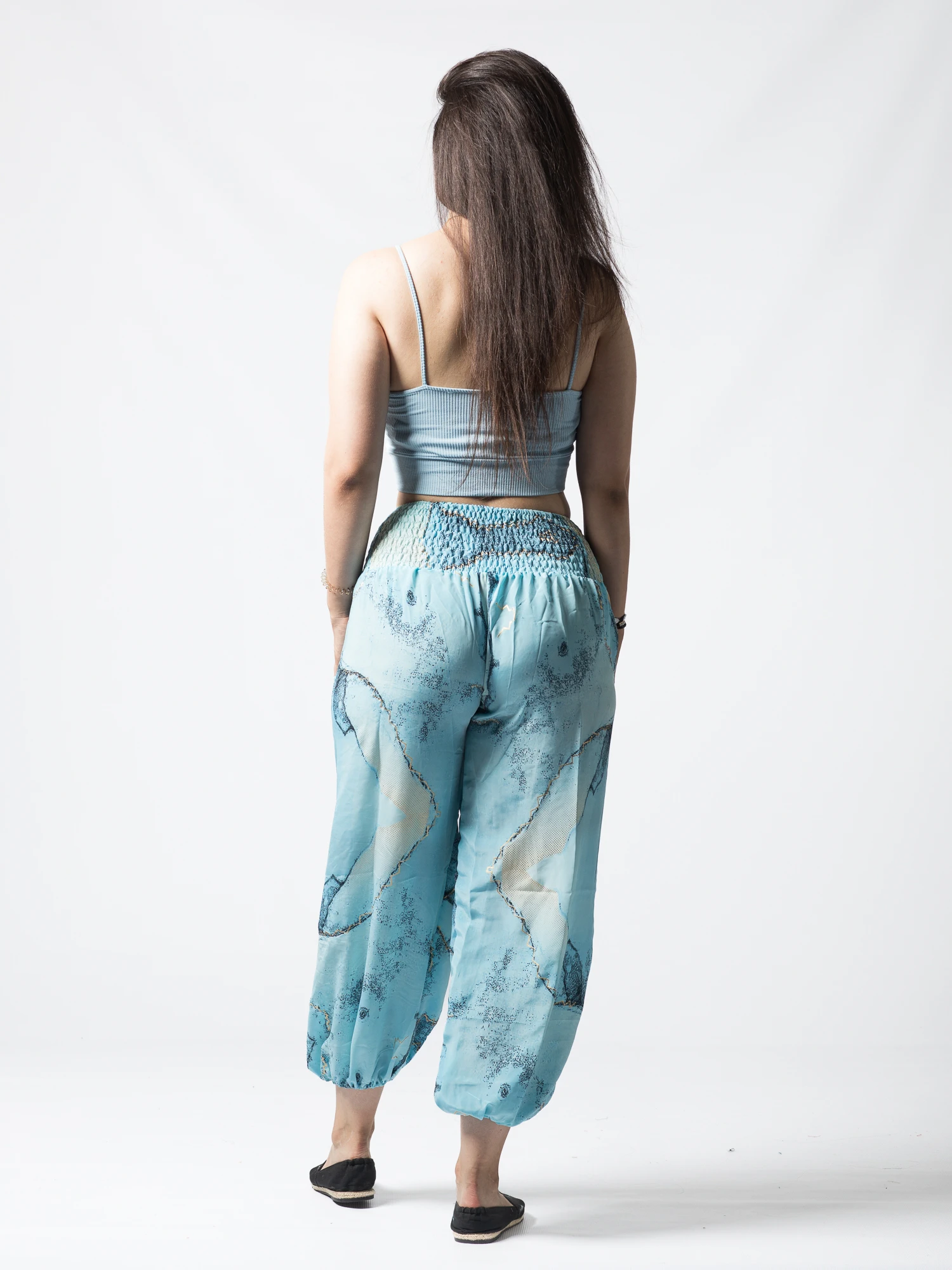 Pantaloni Jasmine din material fluid - Produs Unicat 9 [4]