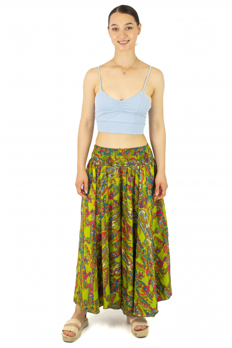 Pantaloni largi din material fluid cu imprimeu floral - Model 2 [3]