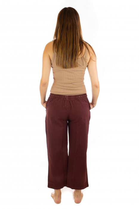 Pantaloni lejeri din bumbac - Visiniu [4]