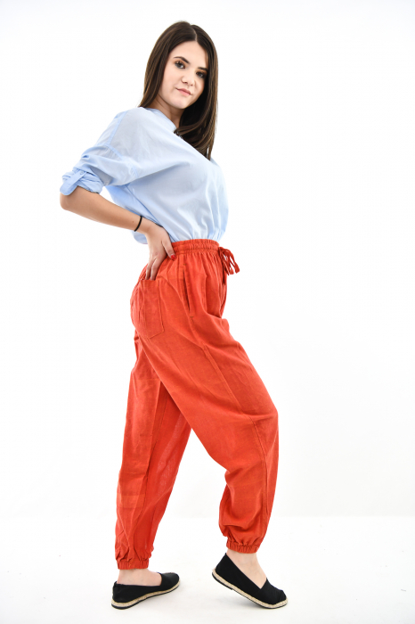 Pamtaloni lejeri din bumbac - Portocaliu [5]
