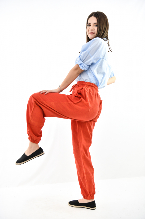 Pamtaloni lejeri din bumbac - Portocaliu [4]