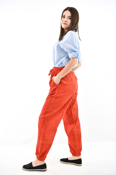 Pamtaloni lejeri din bumbac - Portocaliu [3]