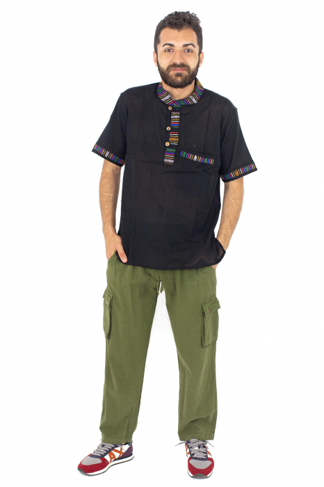 Pantaloni lejeri din bumbac tip cargo - KHAKI [2]