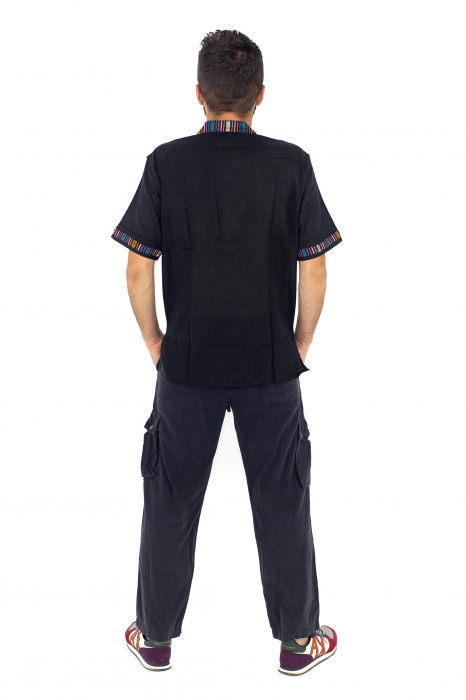 Pantaloni lejeri din bumbac tip cargo - NEGRU [4]