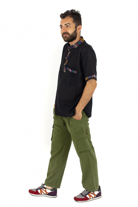 Pantaloni lejeri din bumbac tip cargo - KHAKI [3]