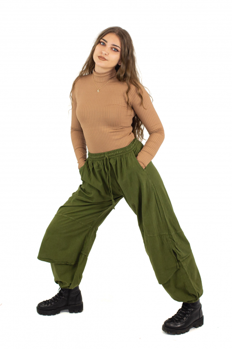 Pantaloni lejeri intr-o culoare - Rosu [3]