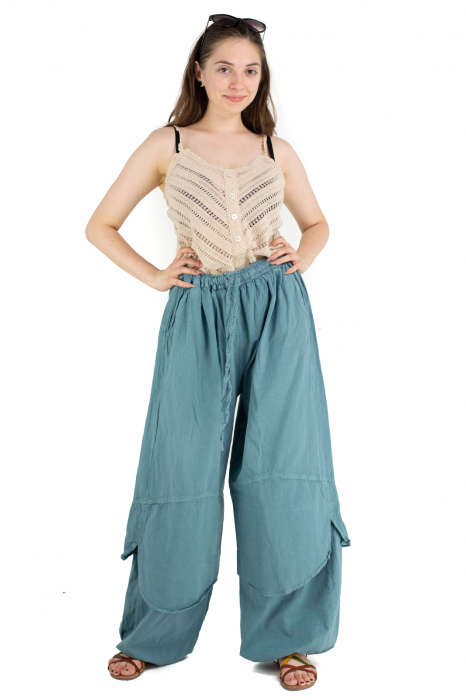 Pantaloni lejeri intr-o culoare - Rosu [3]