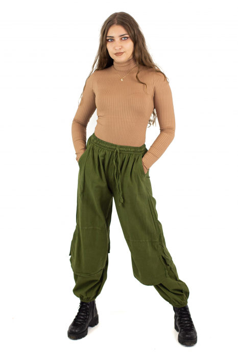 Pantaloni lejeri intr-o culoare - Rosu [2]