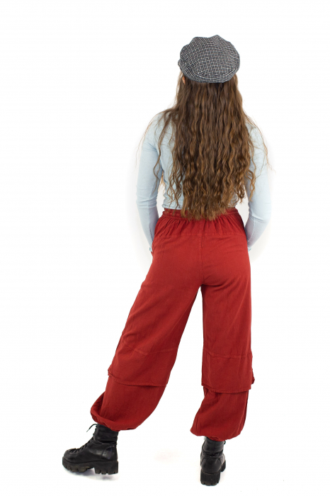 Pantaloni lejeri intr-o culoare - Rosu [4]