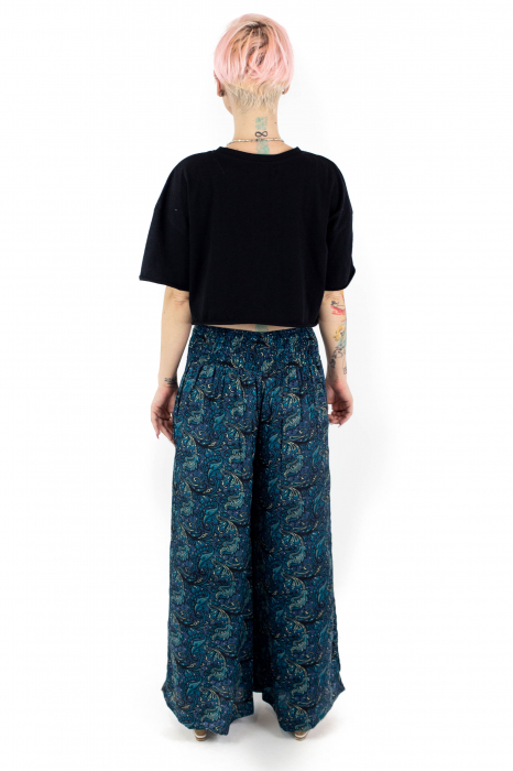 Pantaloni lungi cu print - MEPA0010 - Albastru [4]