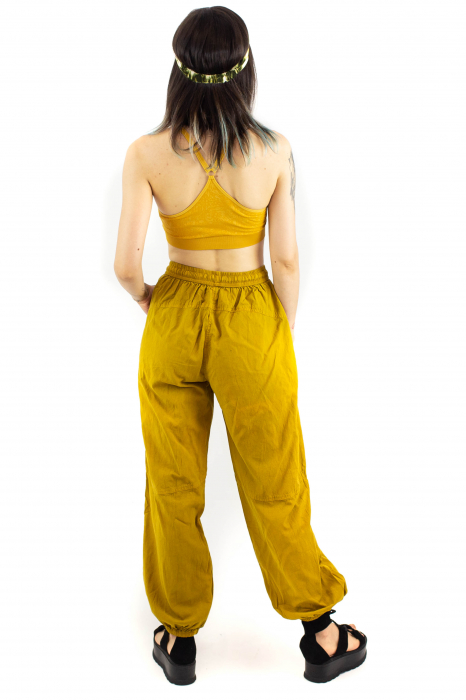 Pantaloni one color cu elastic pe picior - Negru [3]