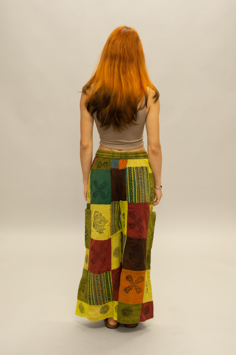 Pantaloni patch evazați cu șnur în talie - Model Surpriză [3]