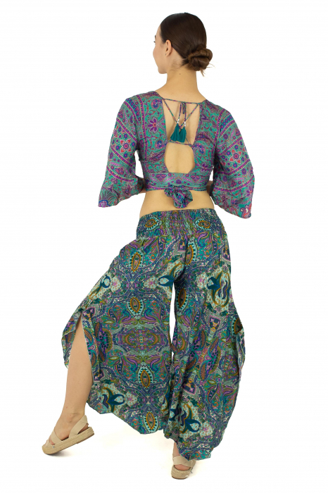 Pantaloni Petal Tips din material fluid - Model 3 [4]