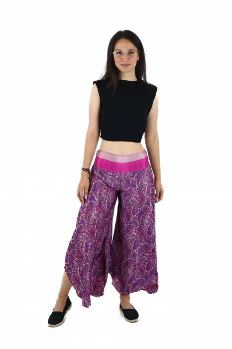 Pantaloni Petal Tips din material fluid - Model 48 [2]