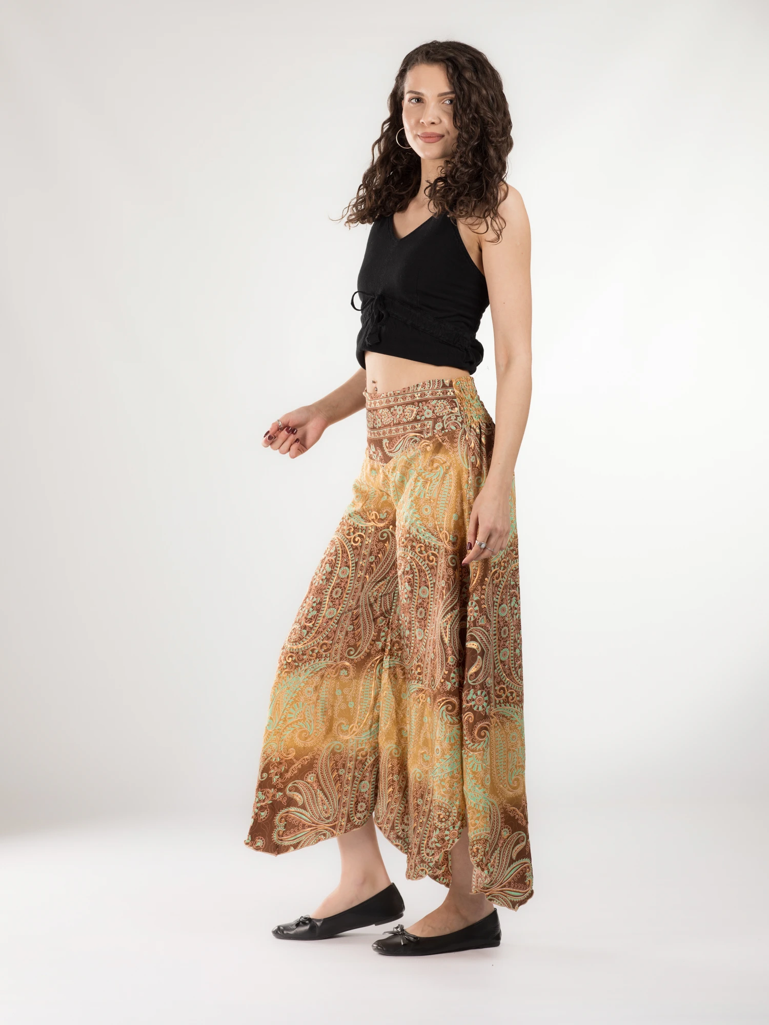 Pantaloni Petal Tips din material fluid - Model 79 [3]