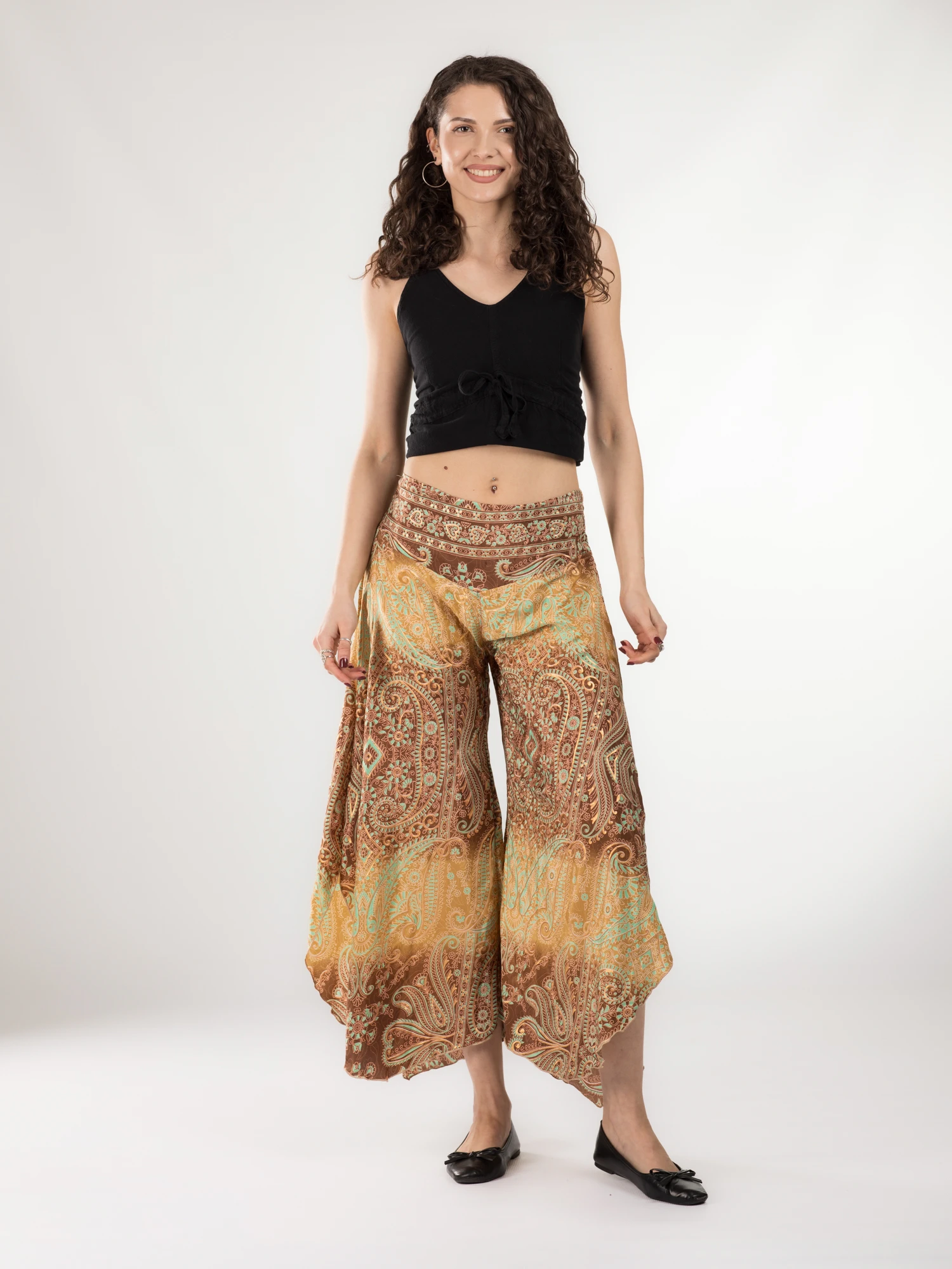 Pantaloni Petal Tips din material fluid - Model 79 [2]