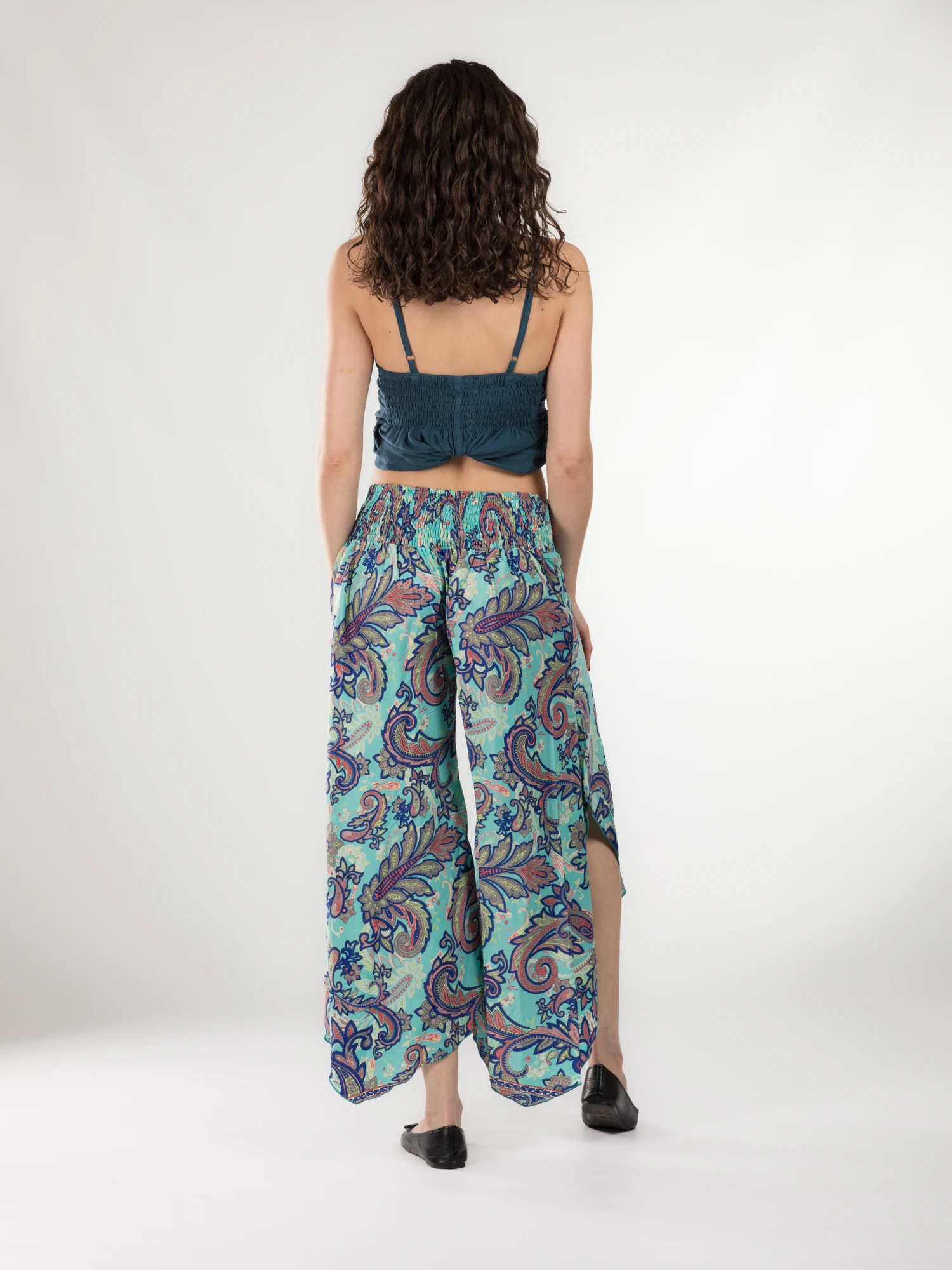 Pantaloni Petal Tips din material fluid - Model 86 [4]