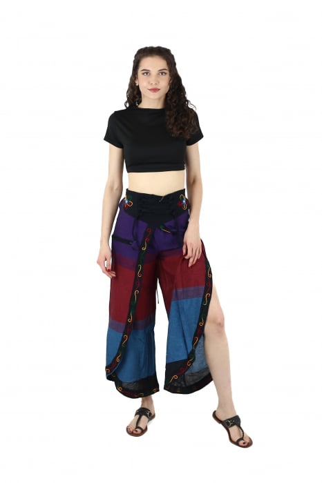 Pantaloni Sary cu broderie - Menta [3]